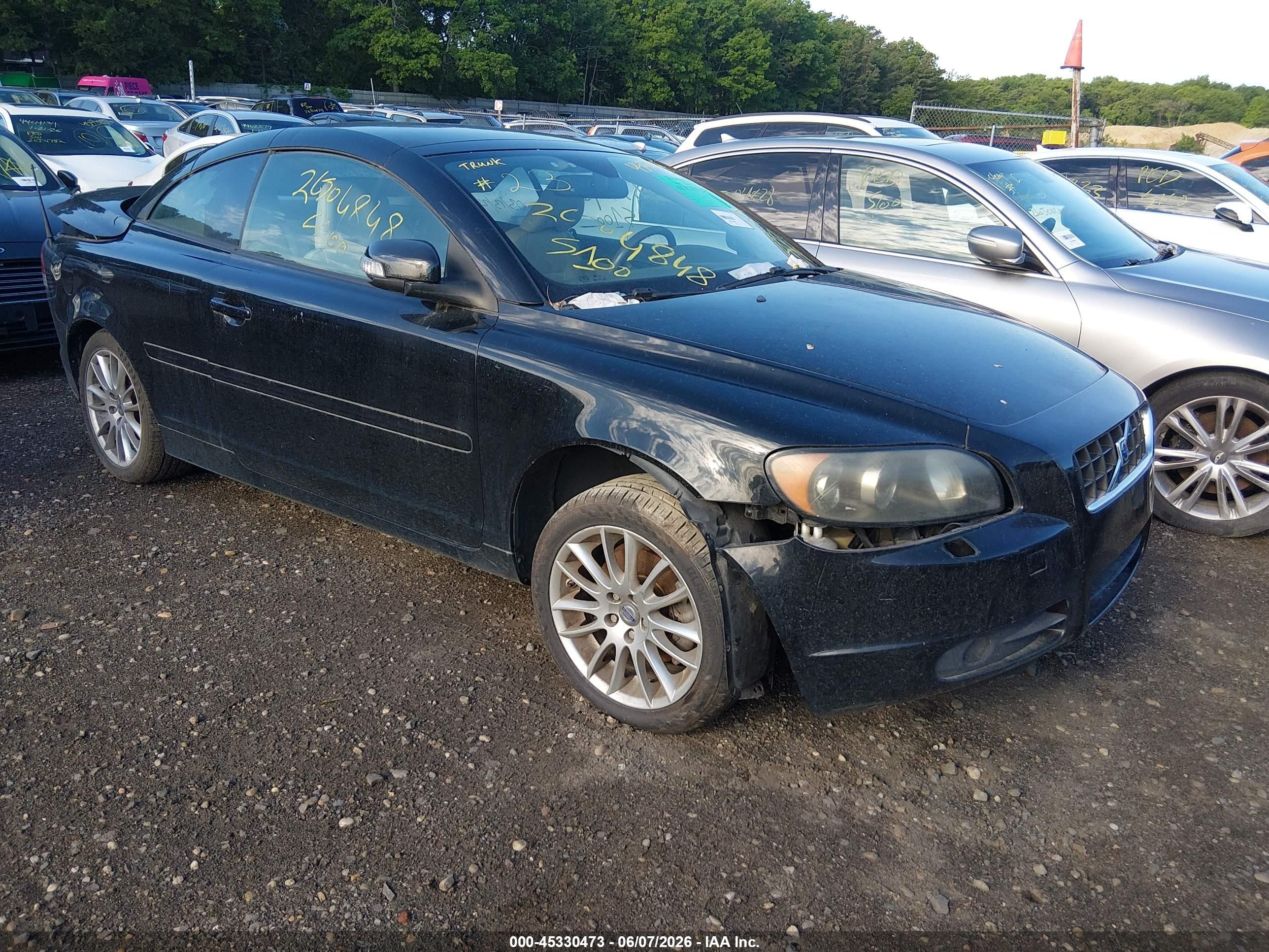 2008 Volvo C70 T5 Black vin: YV1MC67248J043615