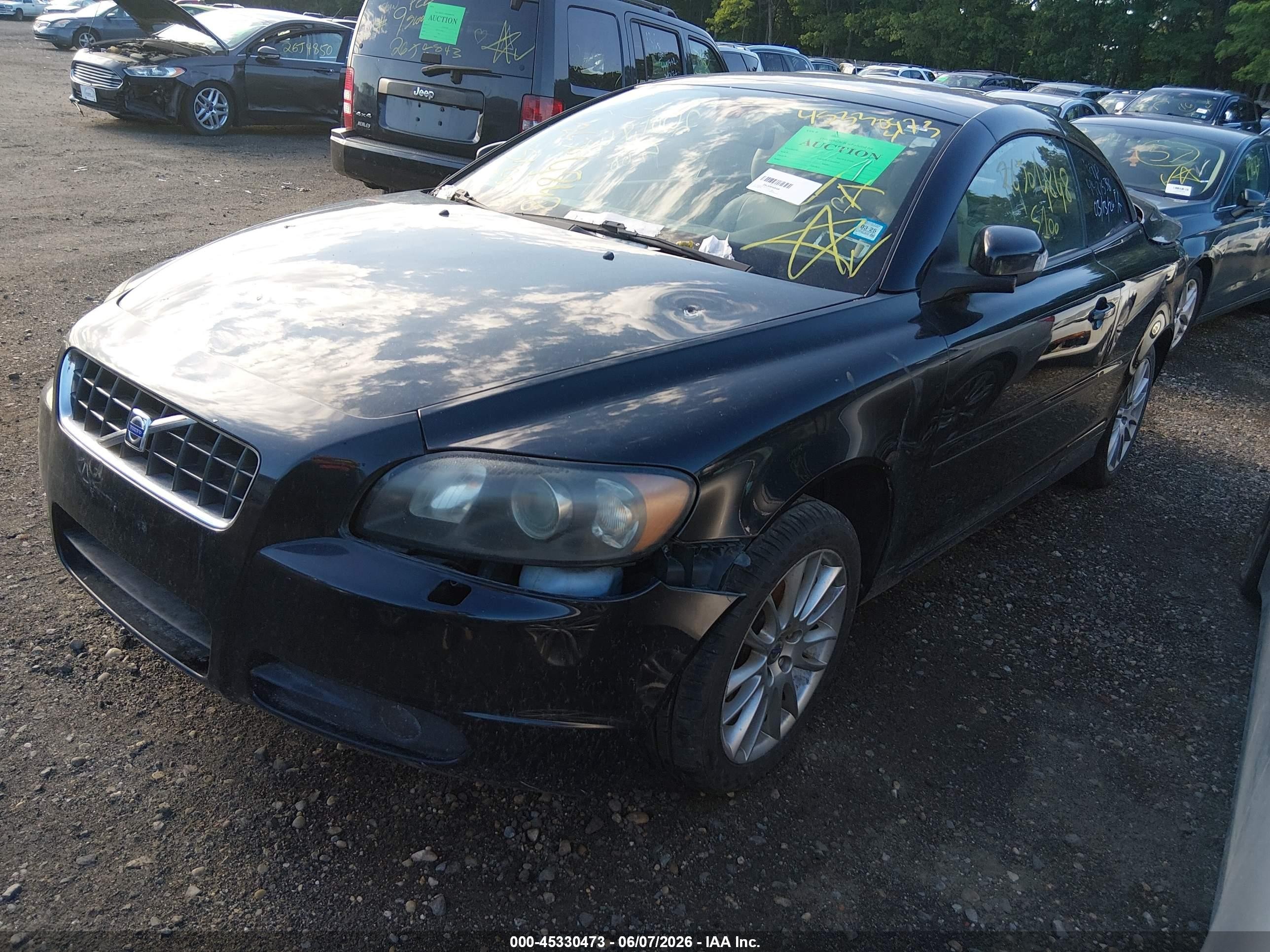 2008 Volvo C70 T5 Black vin: YV1MC67248J043615