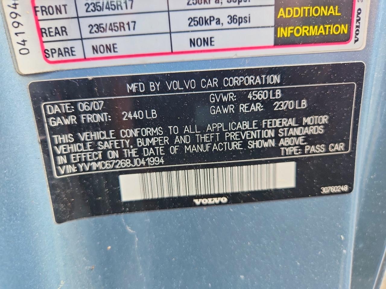 2008 Volvo C70 T5 Gray vin: YV1MC67268J041994