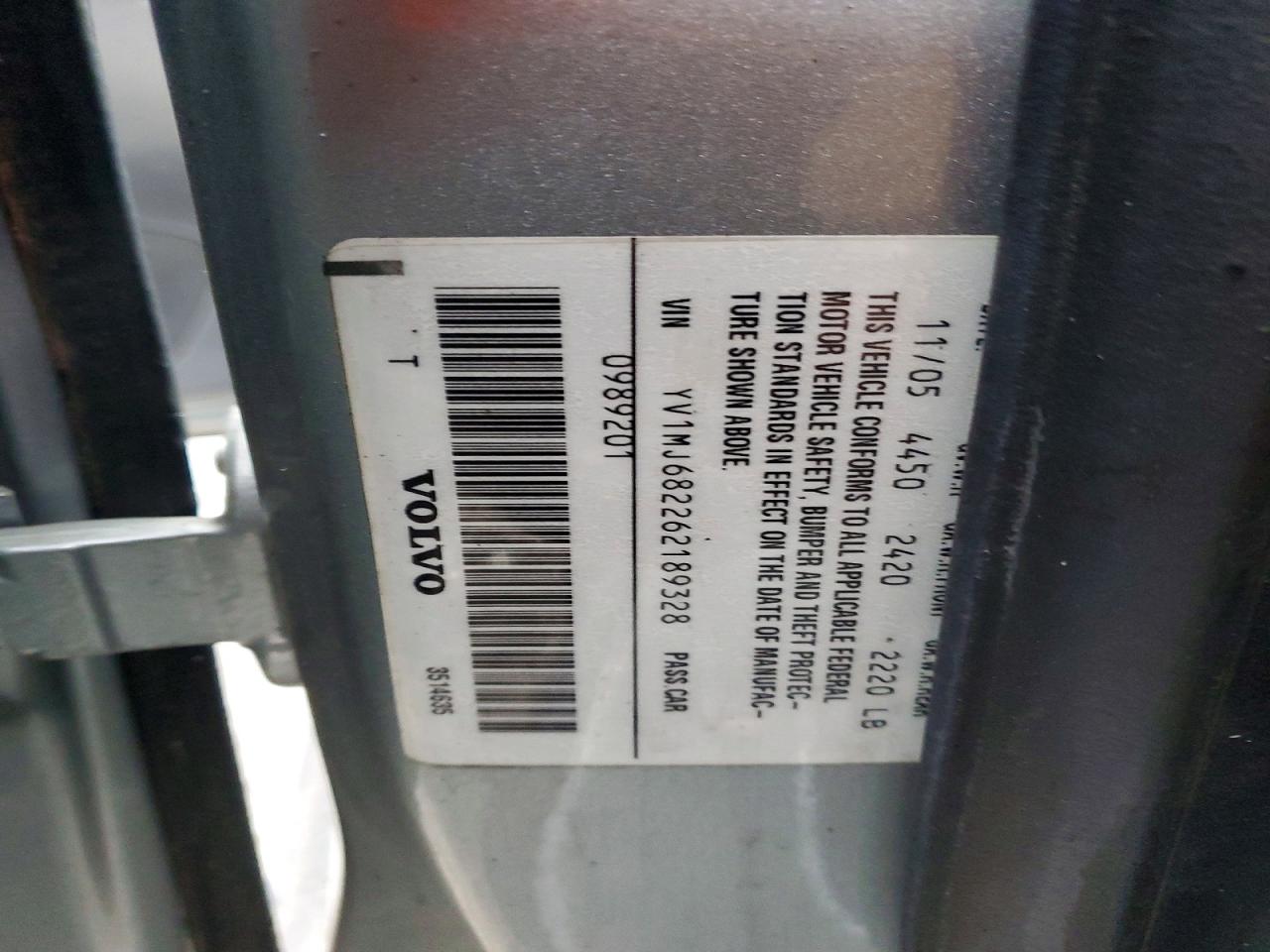 2006 Volvo V50 T5 Silver vin: YV1MJ682262189328