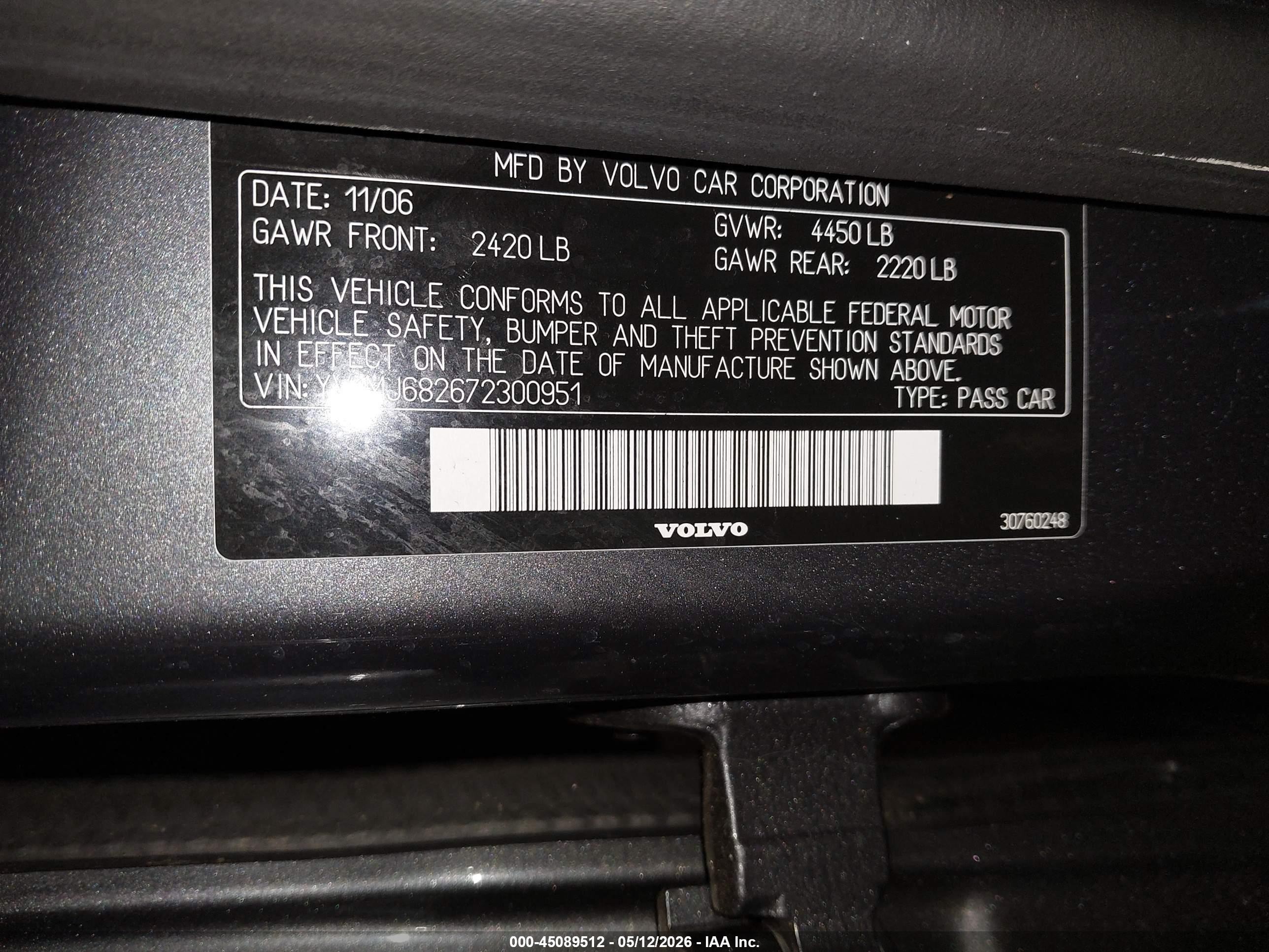 2007 Volvo V50 T5 Gray vin: YV1MJ682672300951
