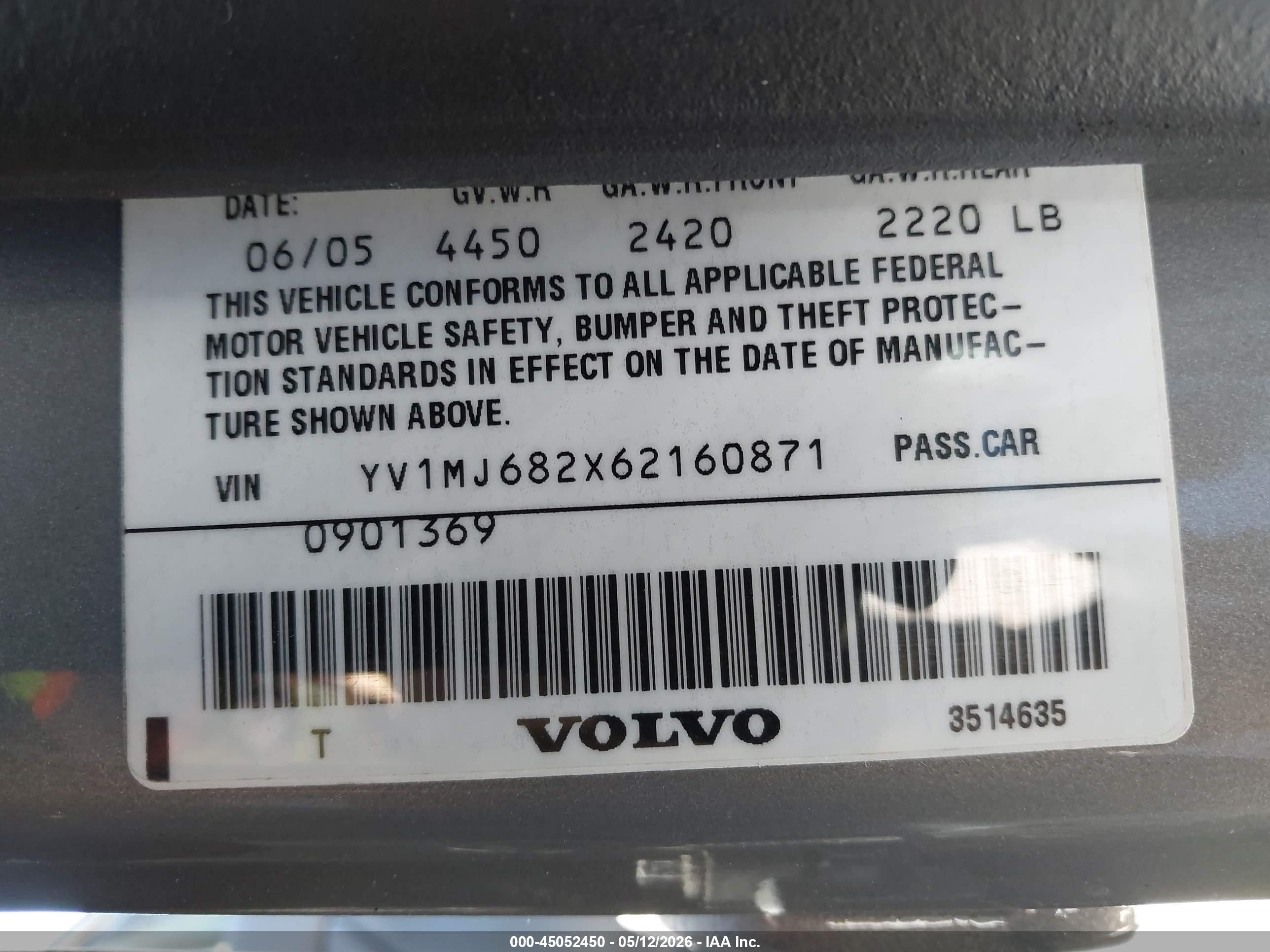 2006 Volvo V50 T5 Gray vin: YV1MJ682X62160871