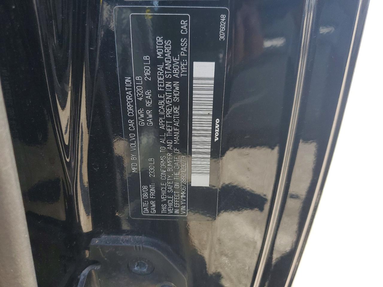 2009 Volvo C30 T5 Black vin: YV1MK672892129279