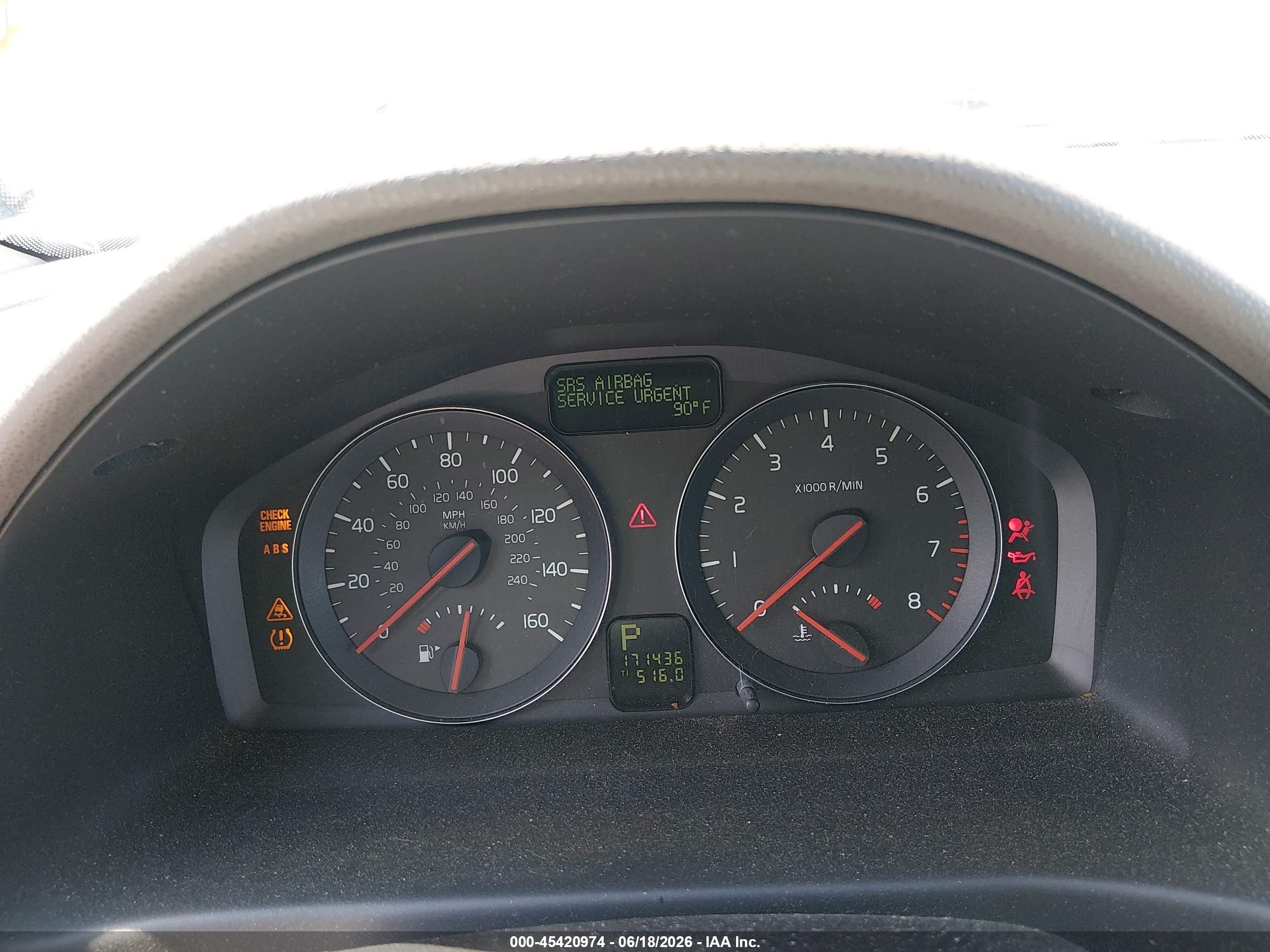 2008 Volvo S40 2.4l/2.4l W/snrf Light Blue vin: YV1MS382982385975