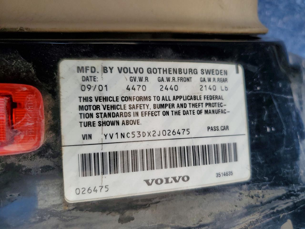 2002 Volvo C70 Black vin: YV1NC53DX2J026475