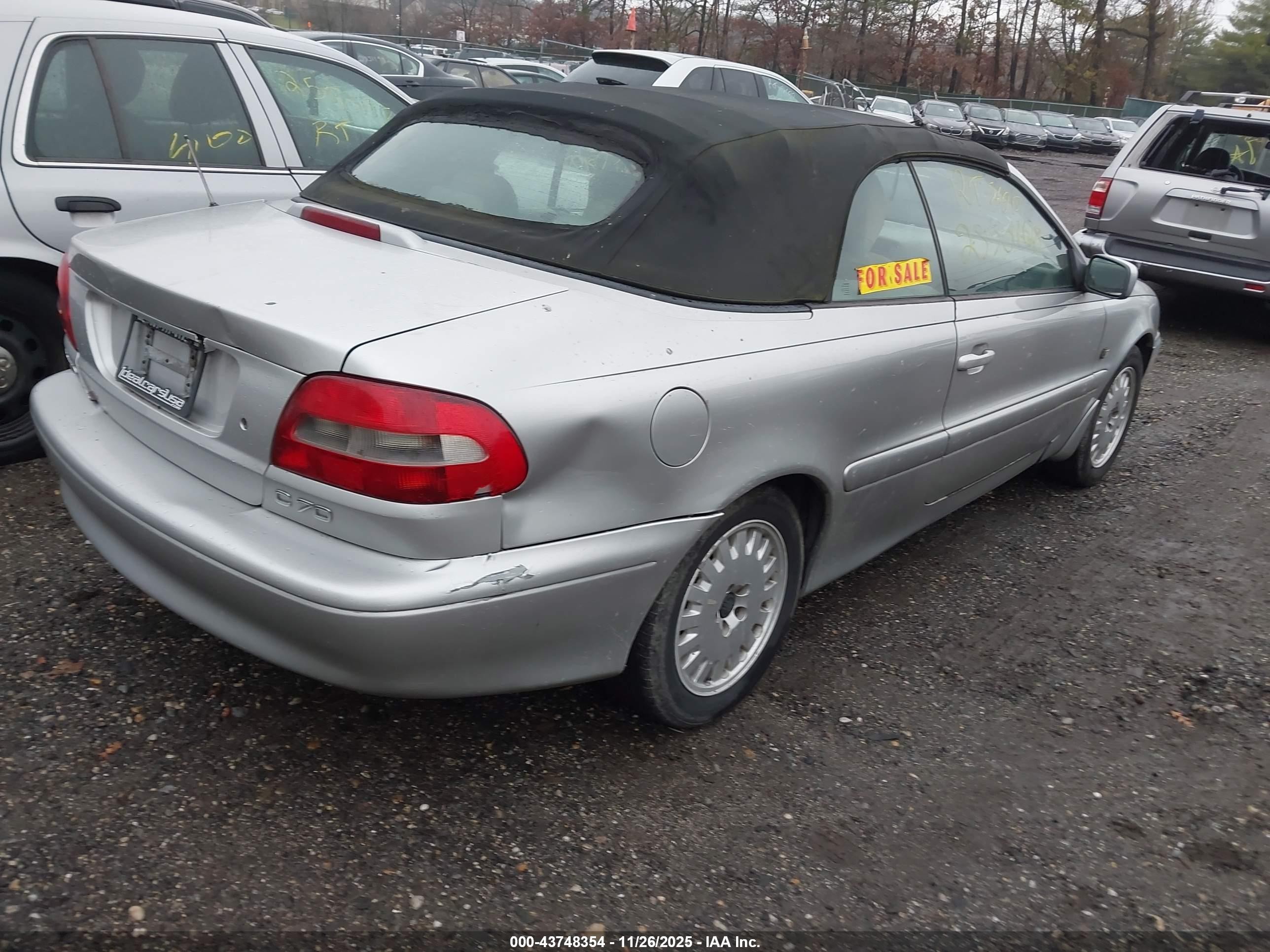 2001 Volvo C70 Lt Gray vin: YV1NC56D91J017793