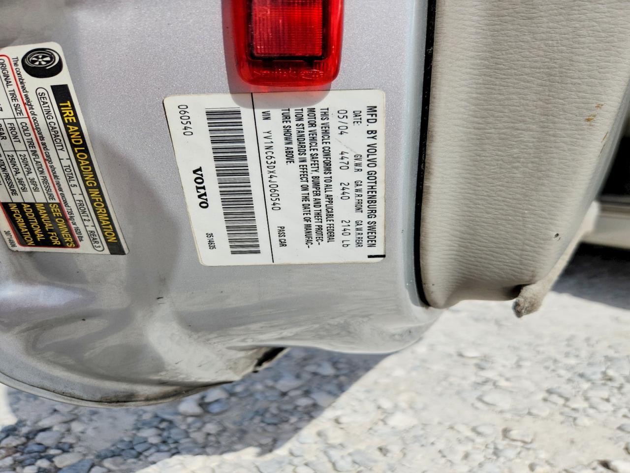 2004 Volvo C70 Lpt Серый vin: YV1NC63DX4J060540