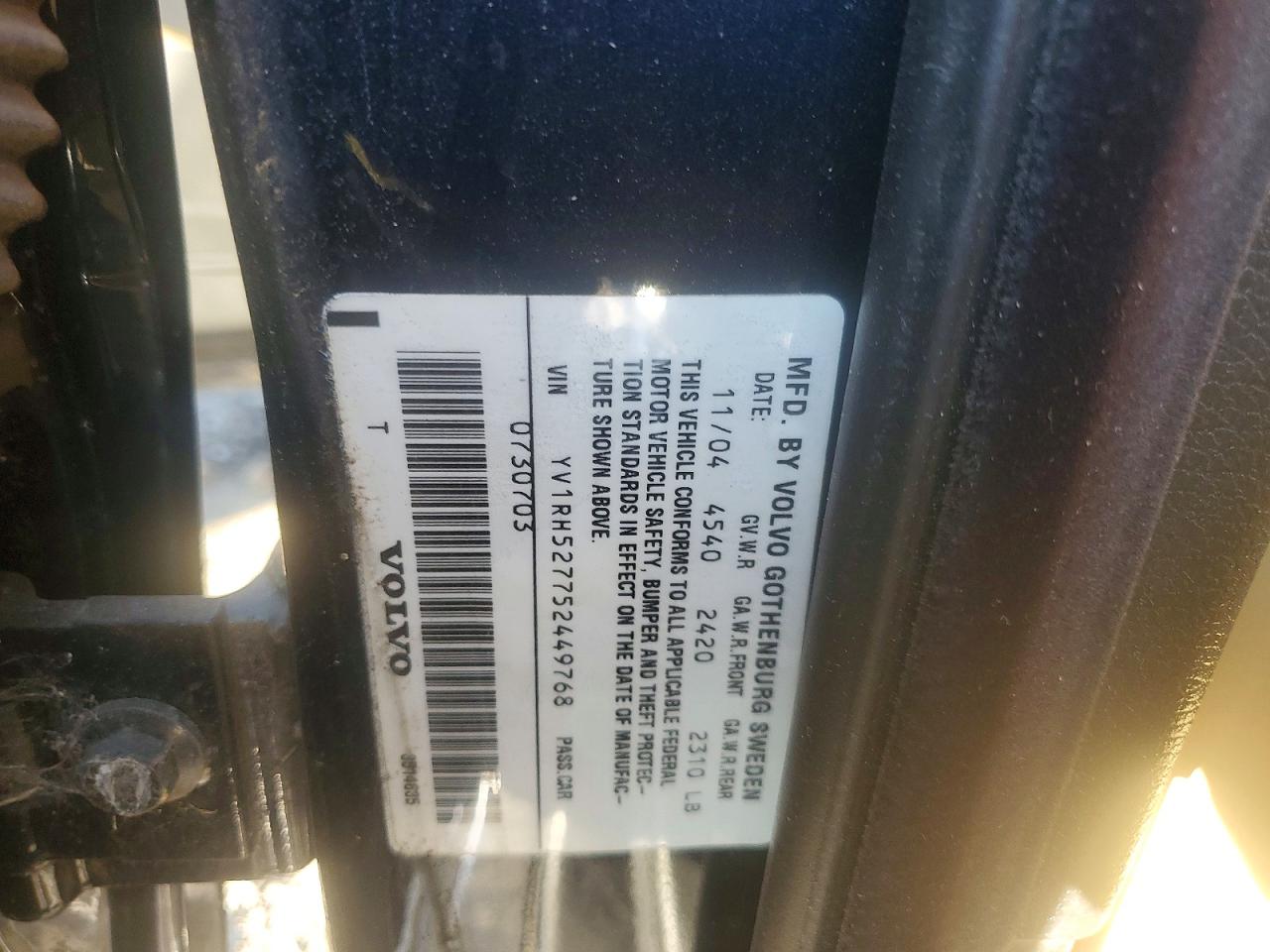 2005 Volvo S60 R Blue vin: YV1RH527752449768