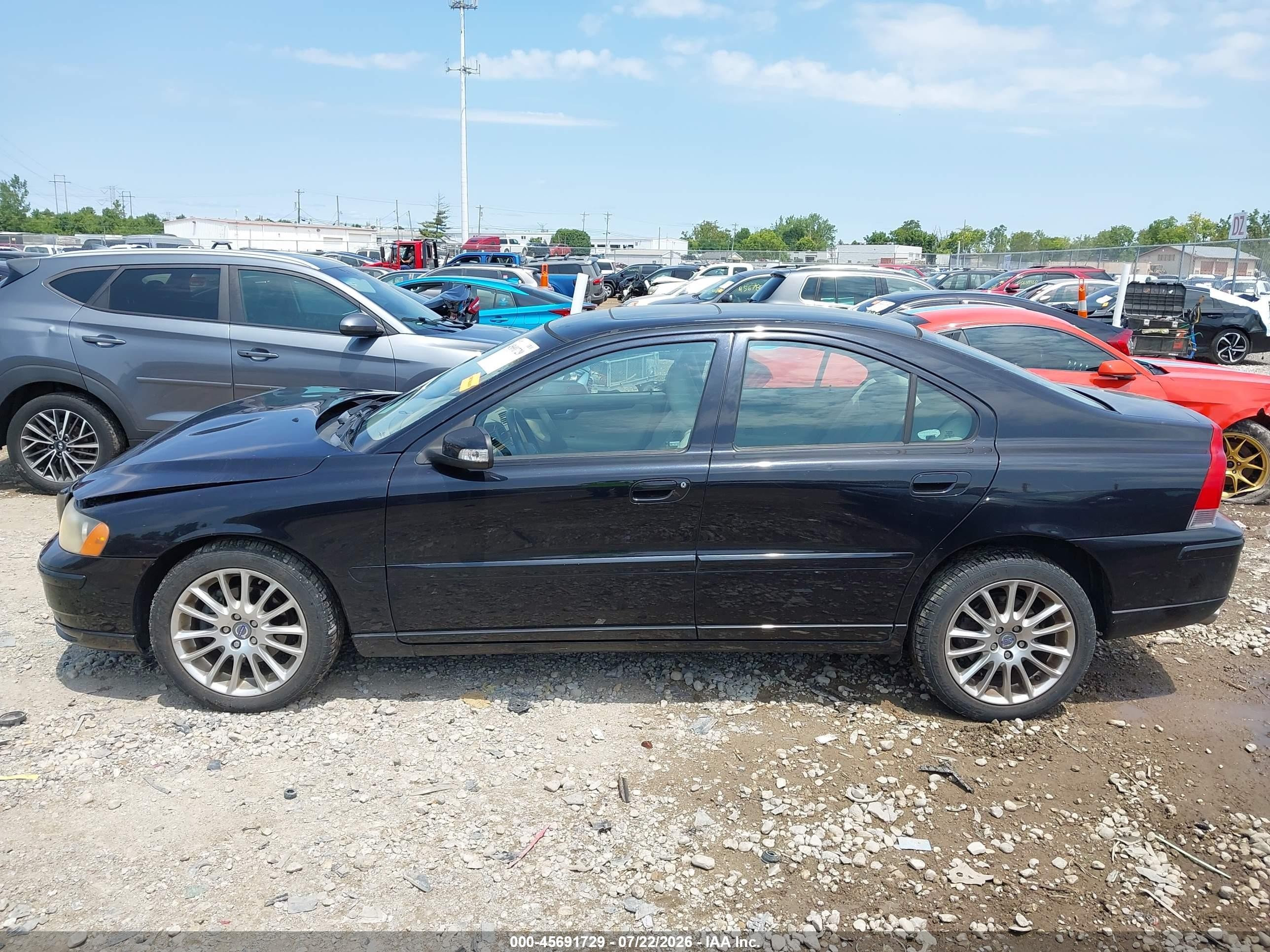 2007 Volvo S60 2.5t Black vin: YV1RH592272628149