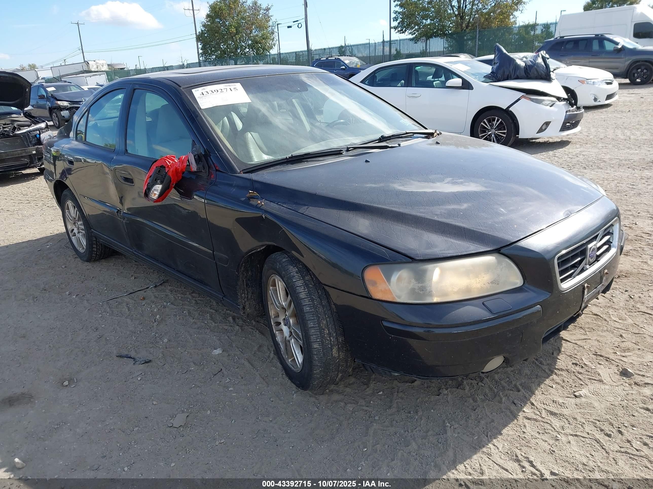 2007 Volvo S60 2.5t Black vin: YV1RH592372603101