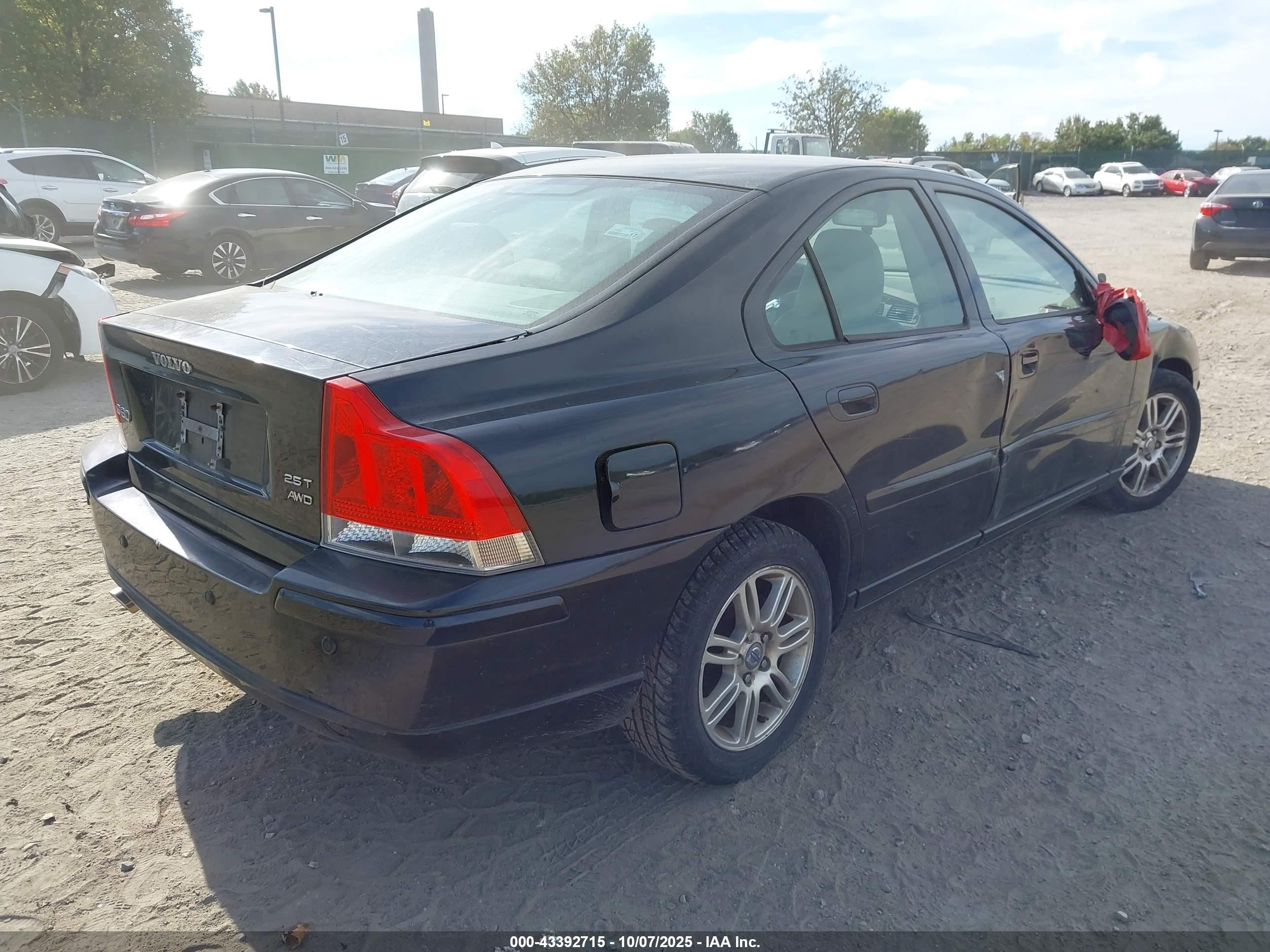 2007 Volvo S60 2.5t Black vin: YV1RH592372603101