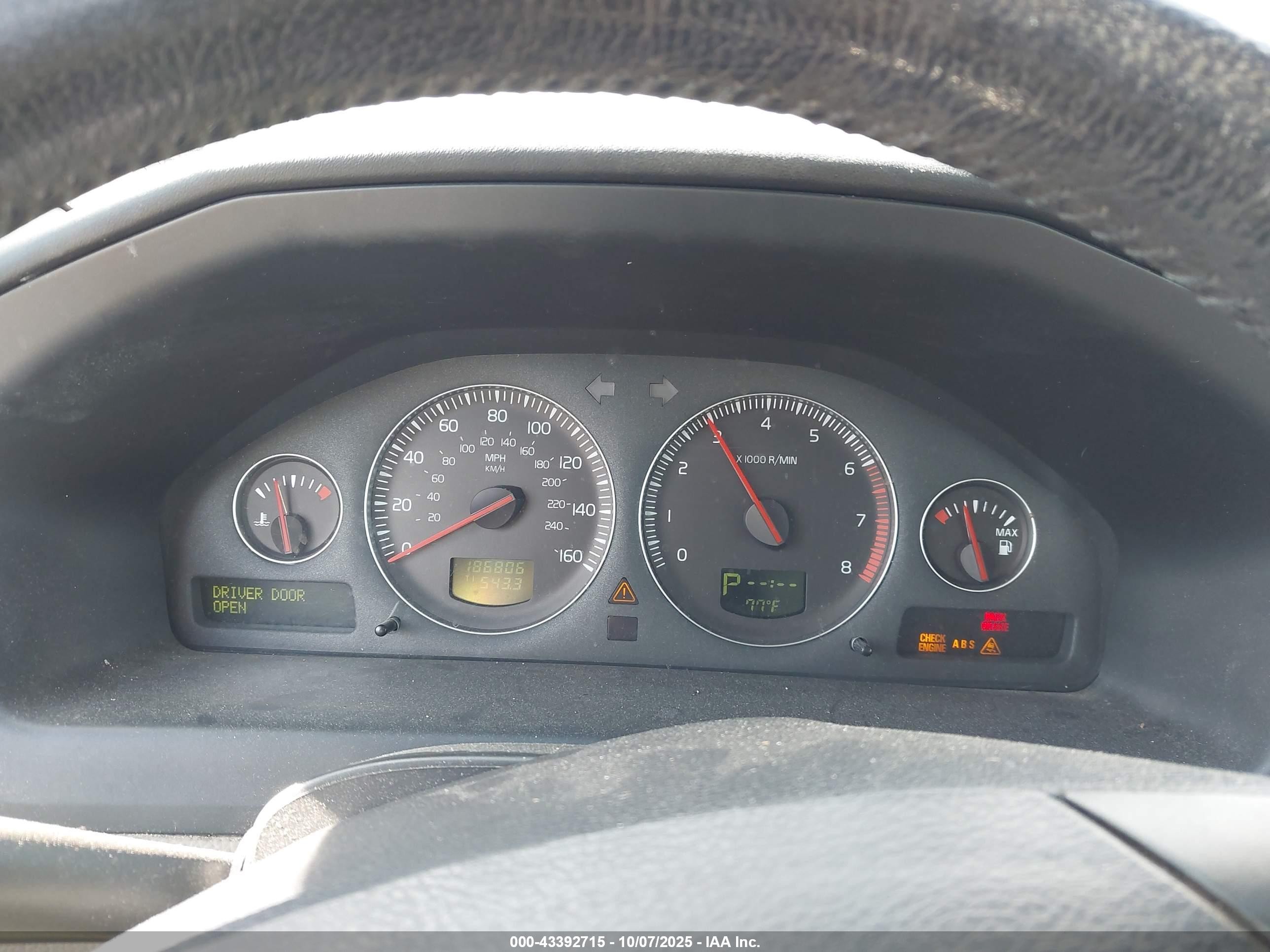 2007 Volvo S60 2.5t Black vin: YV1RH592372603101