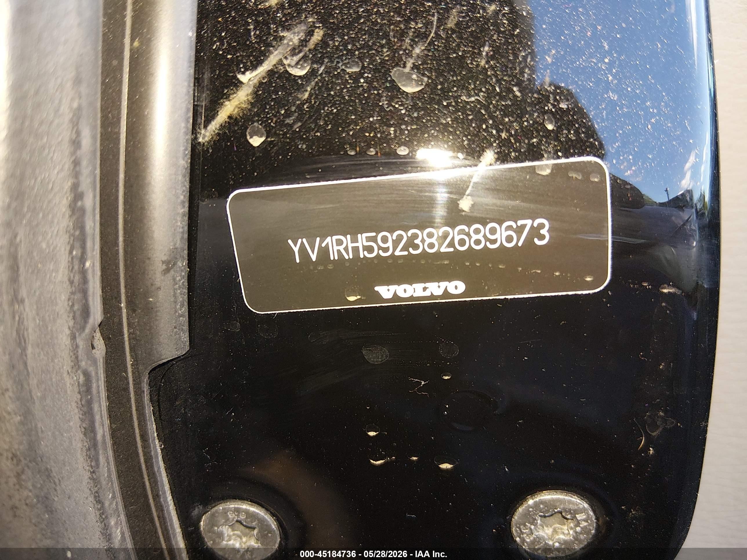 2008 Volvo S60 2.5t Black vin: YV1RH592382689673