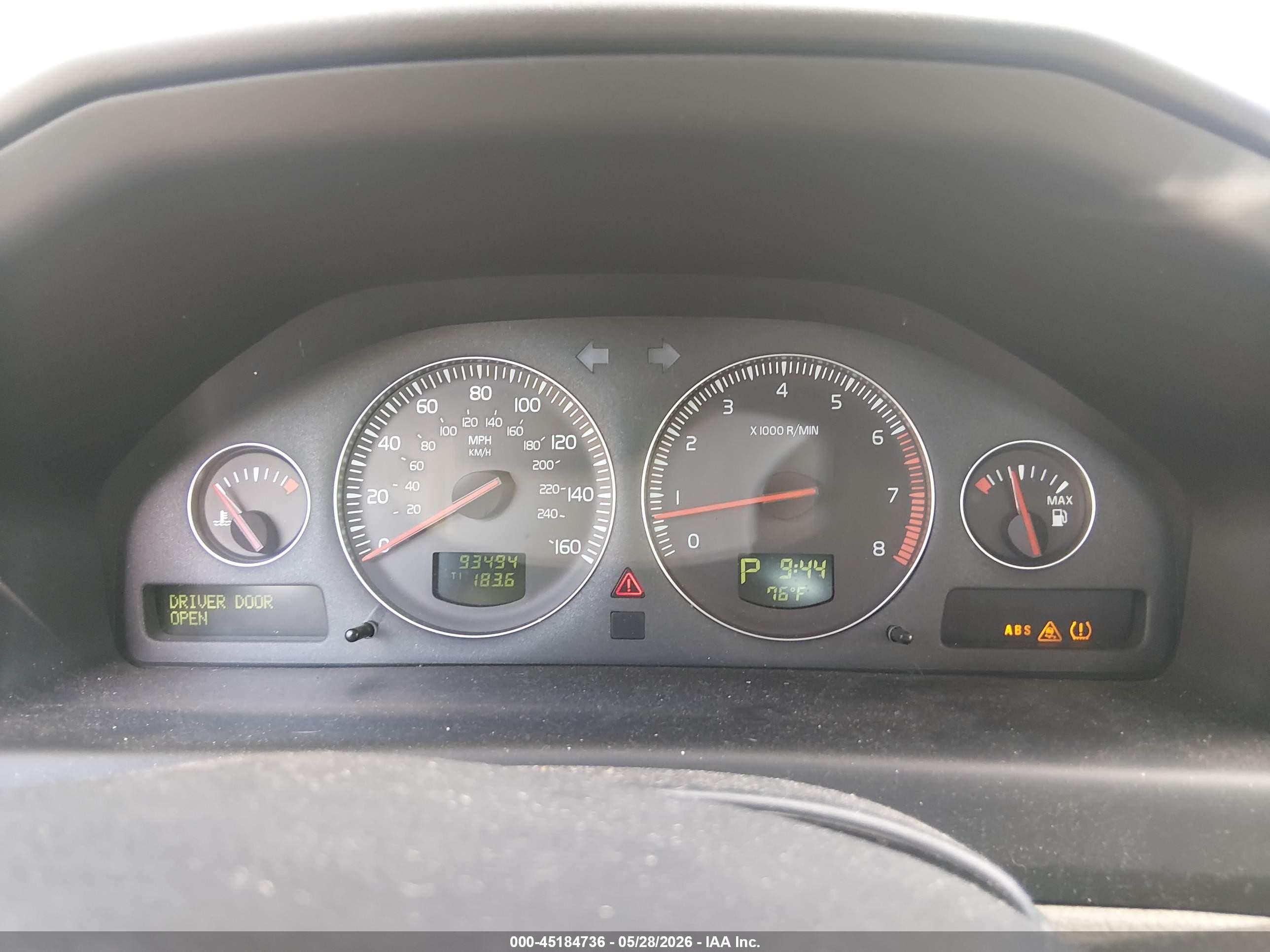 2008 Volvo S60 2.5t Black vin: YV1RH592382689673