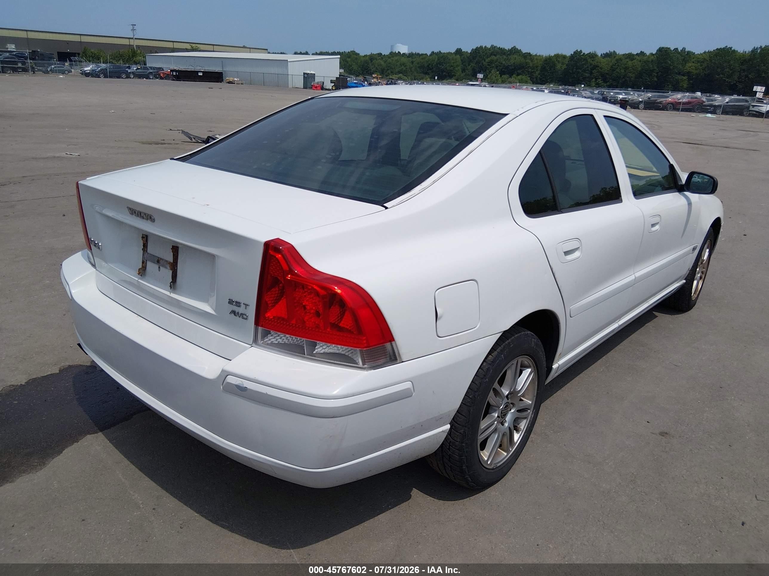 2006 Volvo S60 2.5t White vin: YV1RH592X62525897
