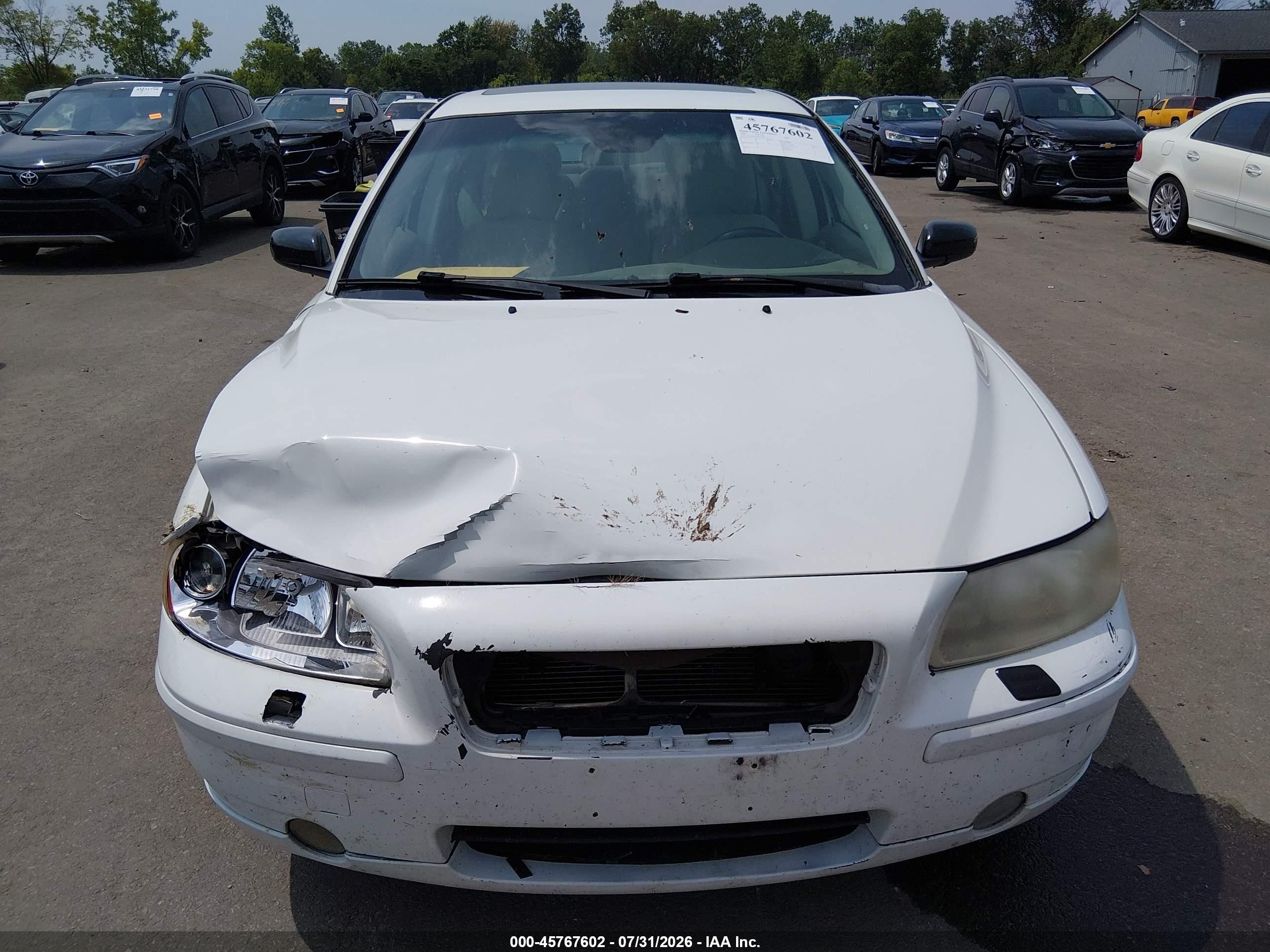 2006 Volvo S60 2.5t White vin: YV1RH592X62525897