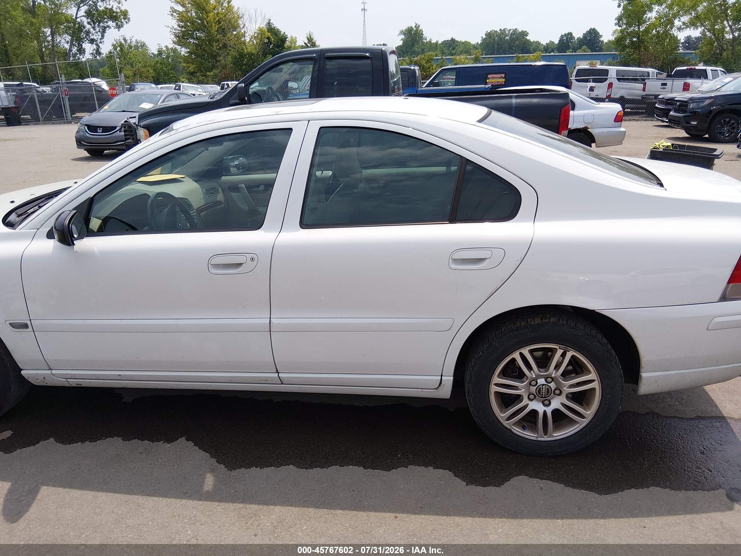 2006 Volvo S60 2.5t White vin: YV1RH592X62525897