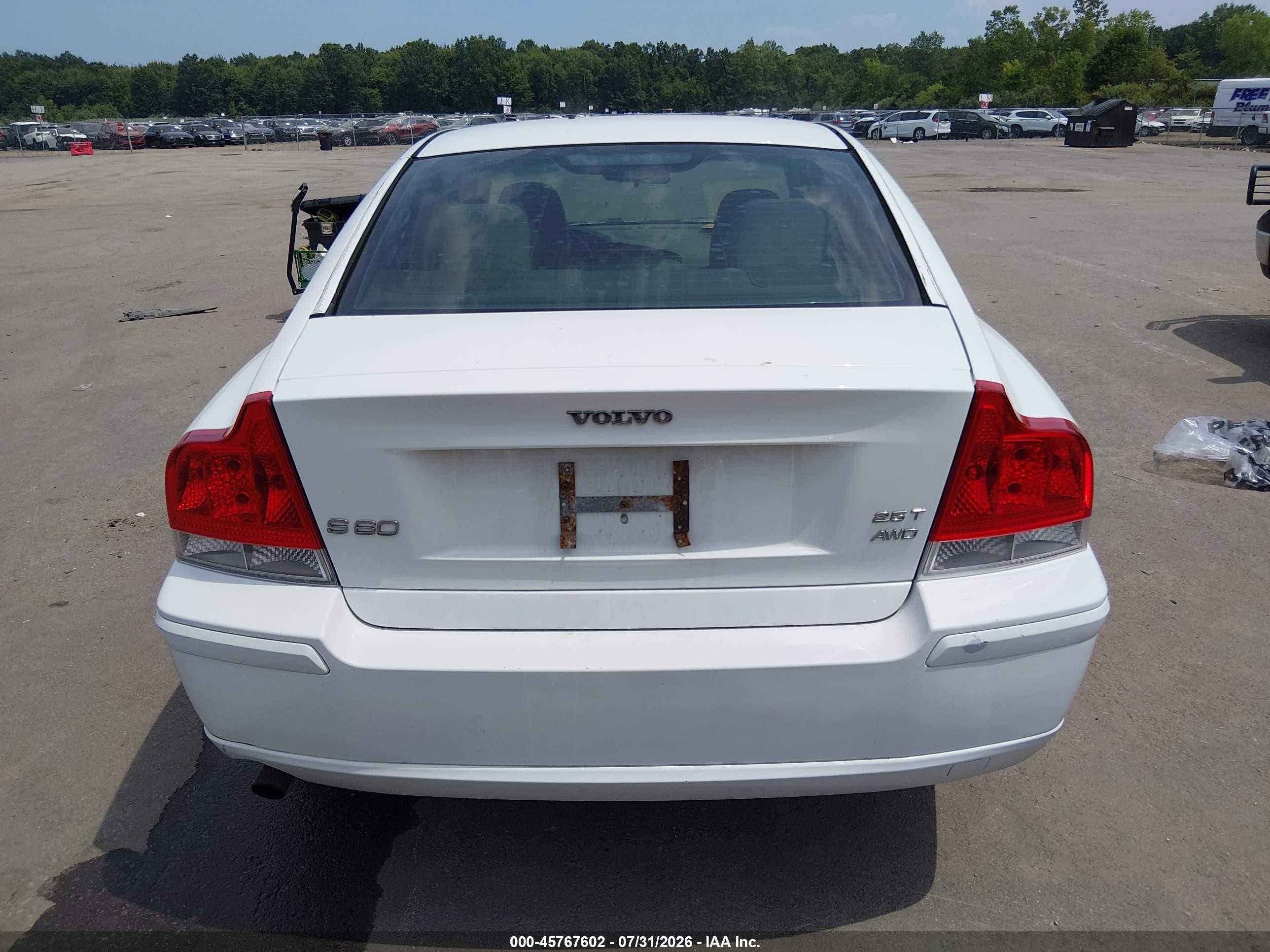 2006 Volvo S60 2.5t White vin: YV1RH592X62525897