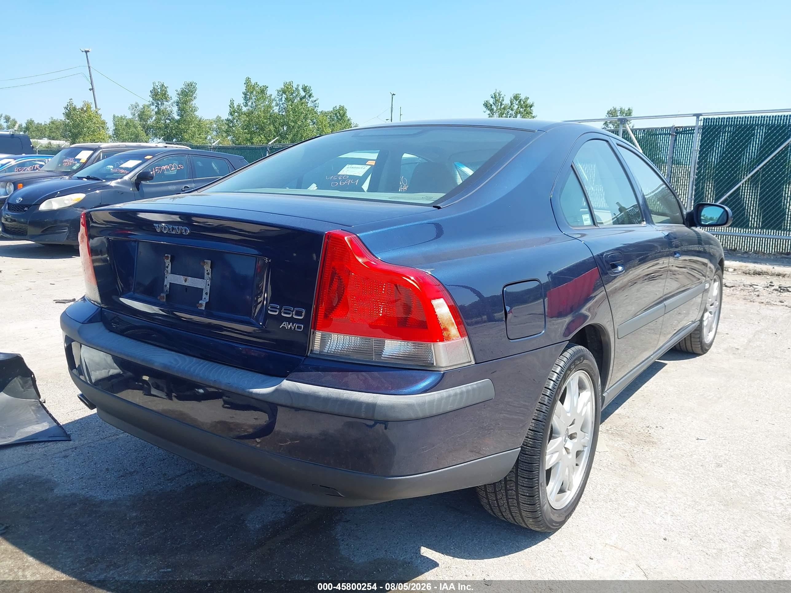 2003 Volvo S60 2.5t Awd Blue vin: YV1RH59H832283143