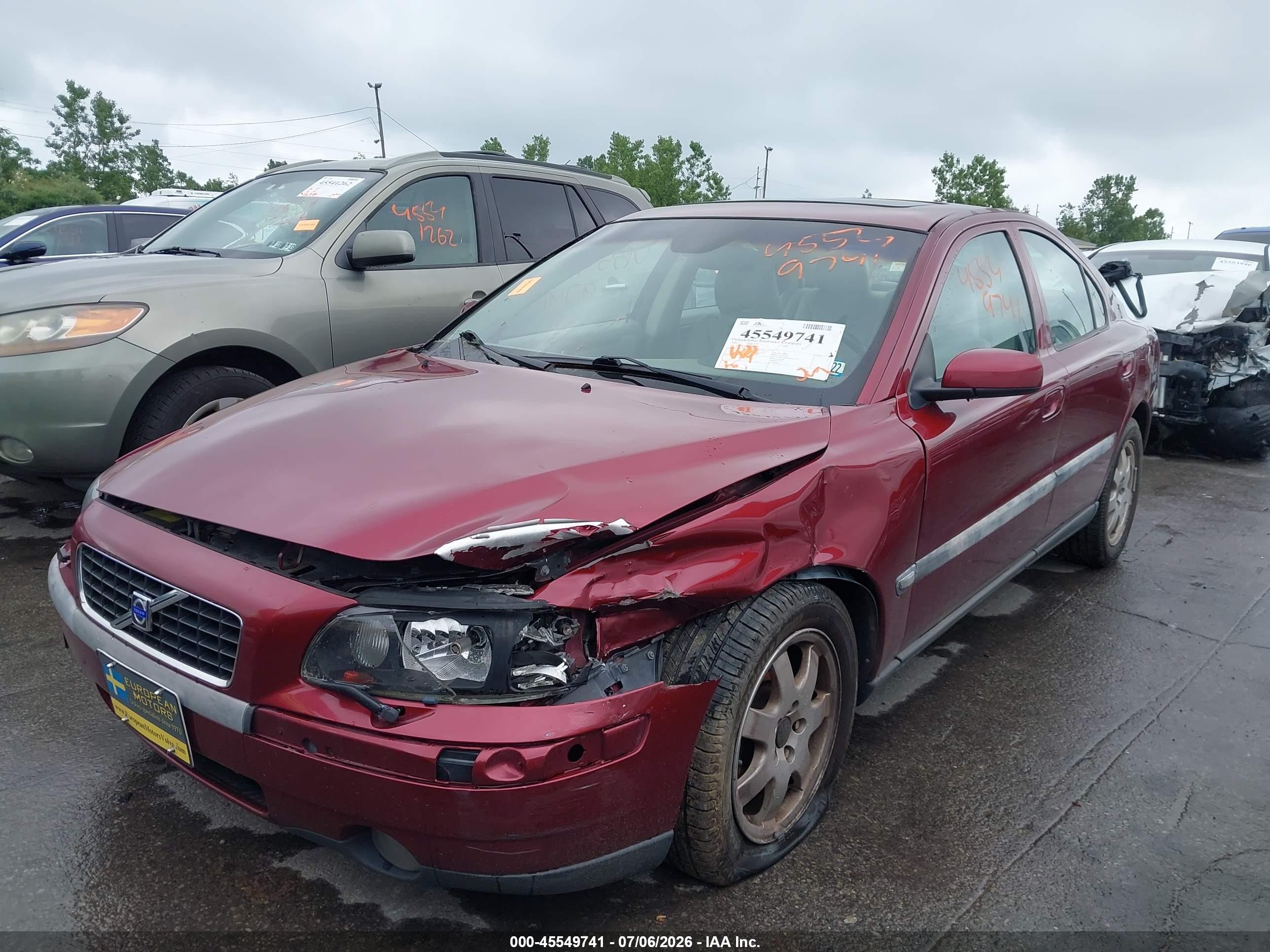 2004 Volvo S60 2.5t Awd Red vin: YV1RH59HX42410380