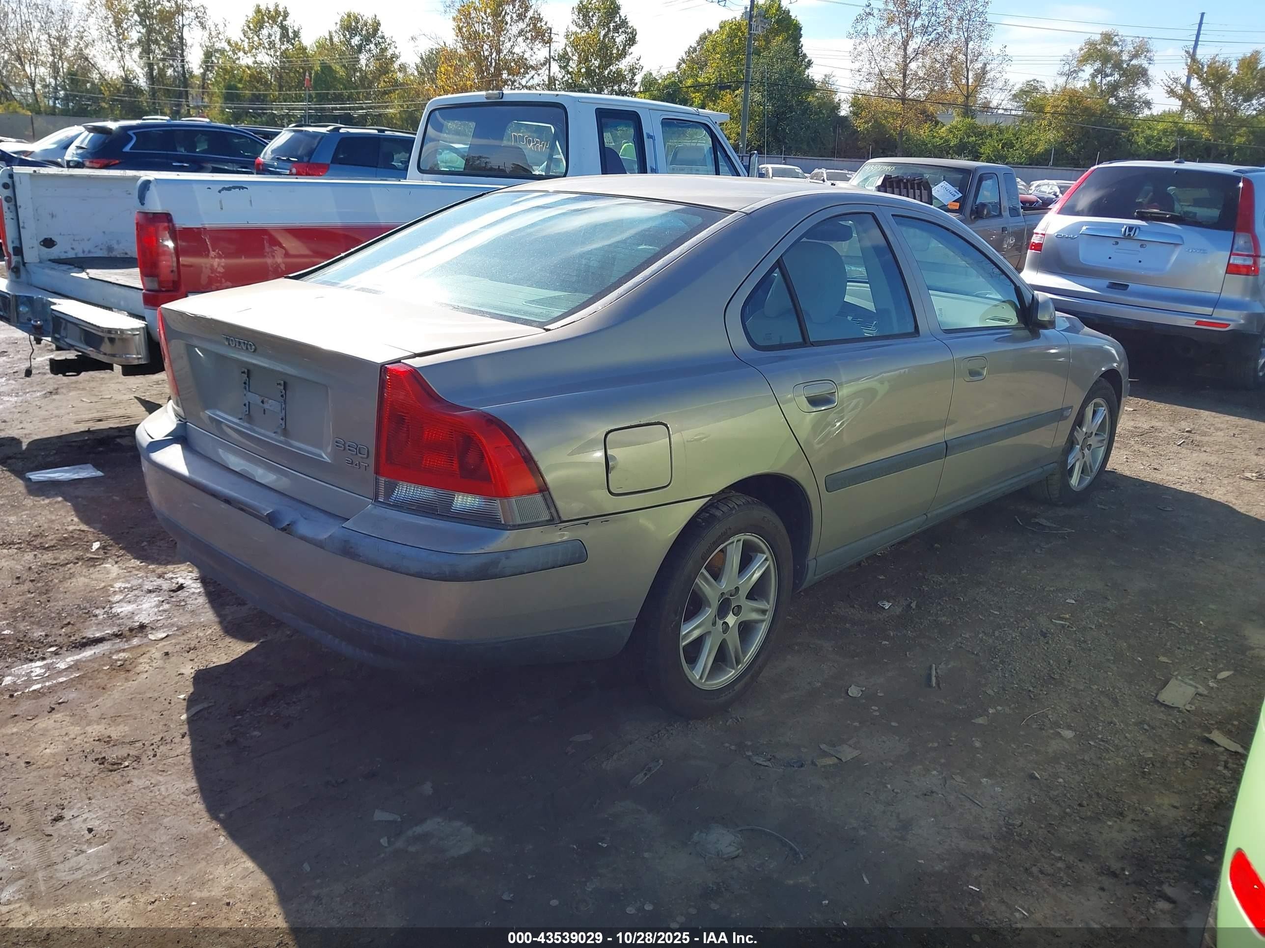 2002 Volvo S60 2.4t Желто-коричневый vin: YV1RS58D522130864