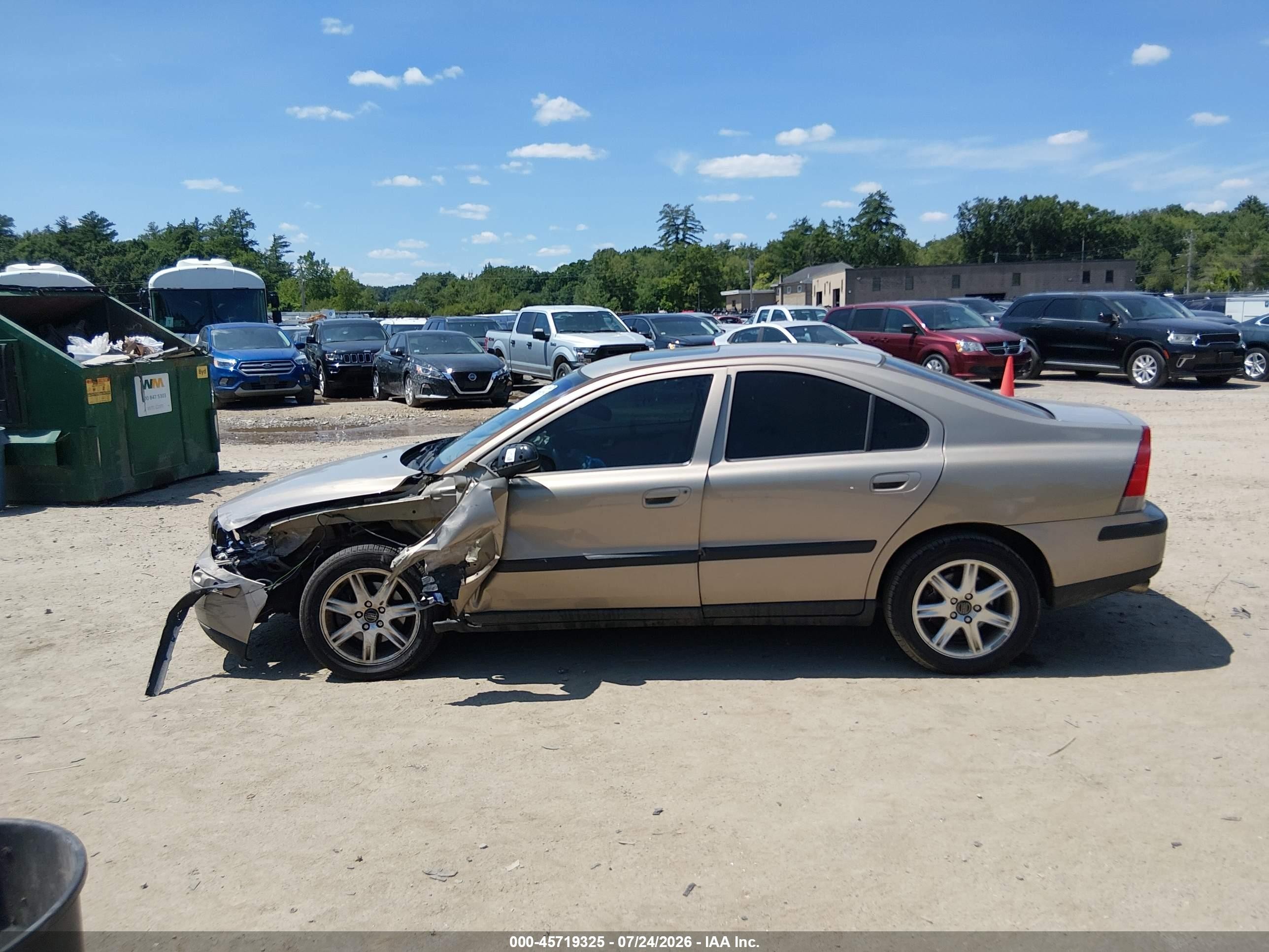 2001 Volvo S60 2.4t Желто-коричневый vin: YV1RS58D912010810