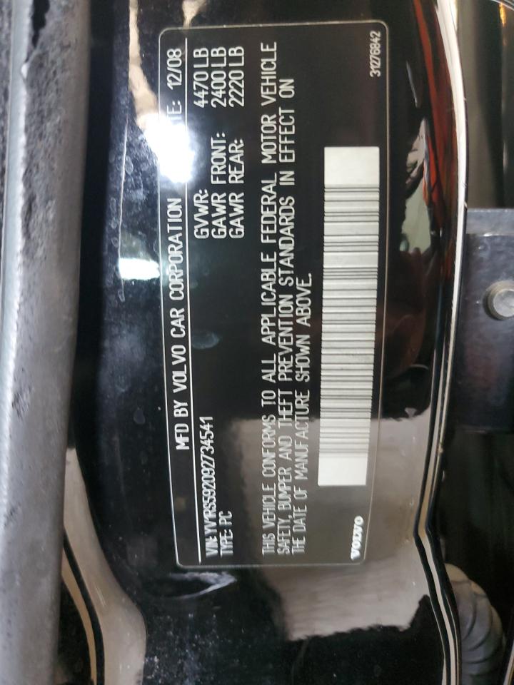 2009 Volvo S60 2.5t Black vin: YV1RS592092734541