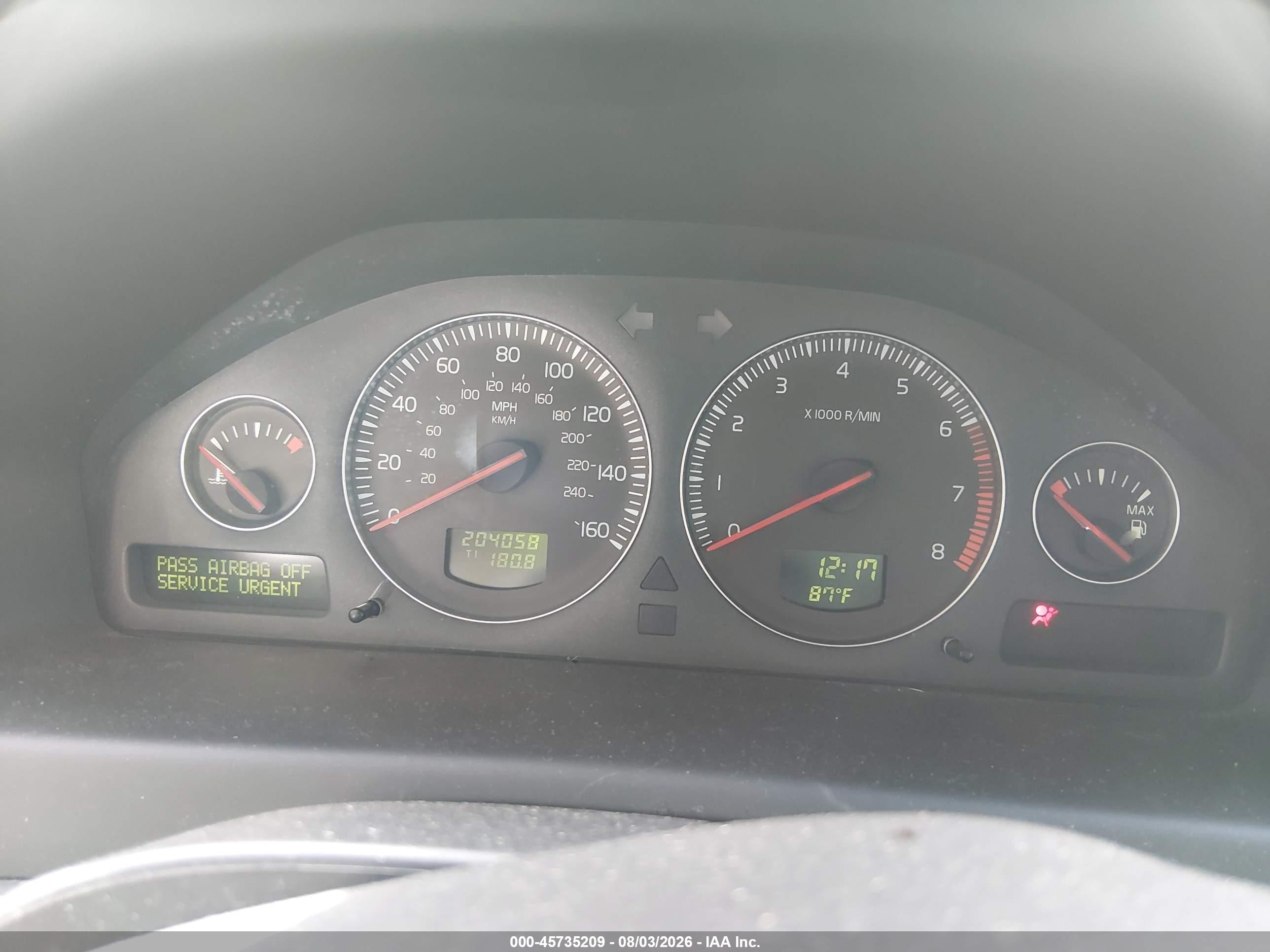 2008 Volvo S60 2.5t/2.5t W/snrf Gray vin: YV1RS592382686967