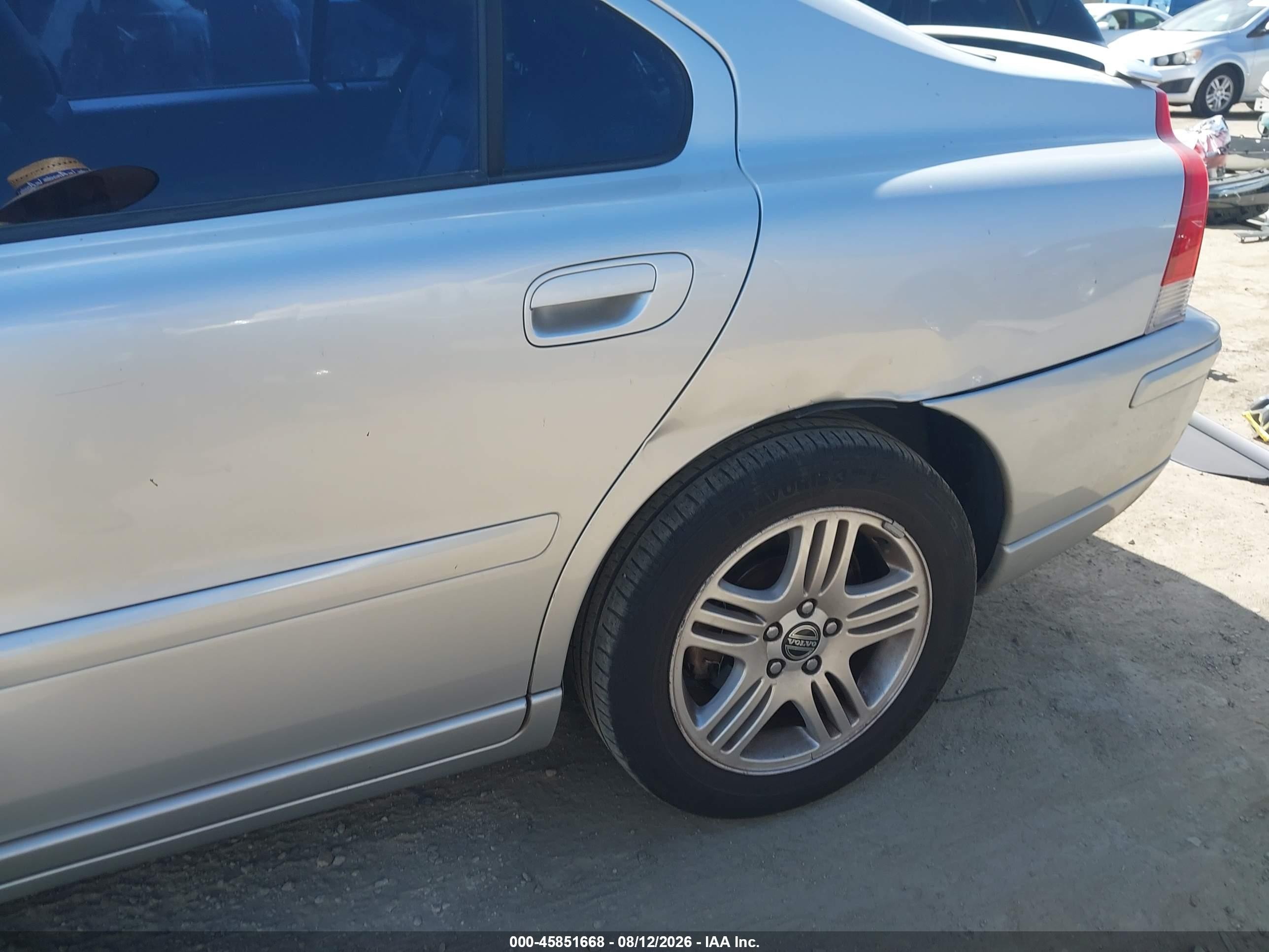 2005 Volvo S60 2.5t A/2.5t A Sr W/premium Package Silver vin: YV1RS592552473823