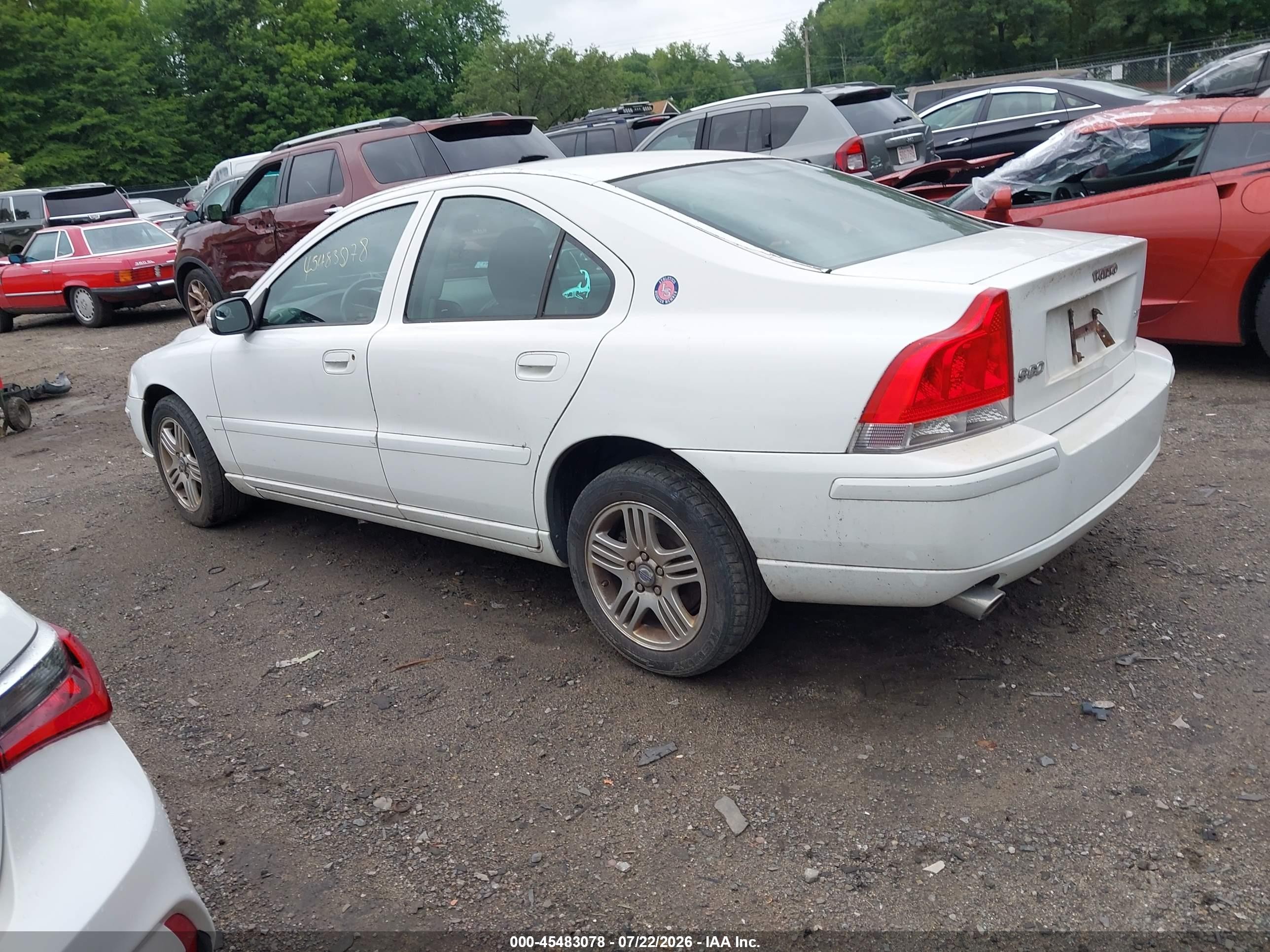2008 Volvo S60 2.5t/2.5t W/snrf White vin: YV1RS592682679737