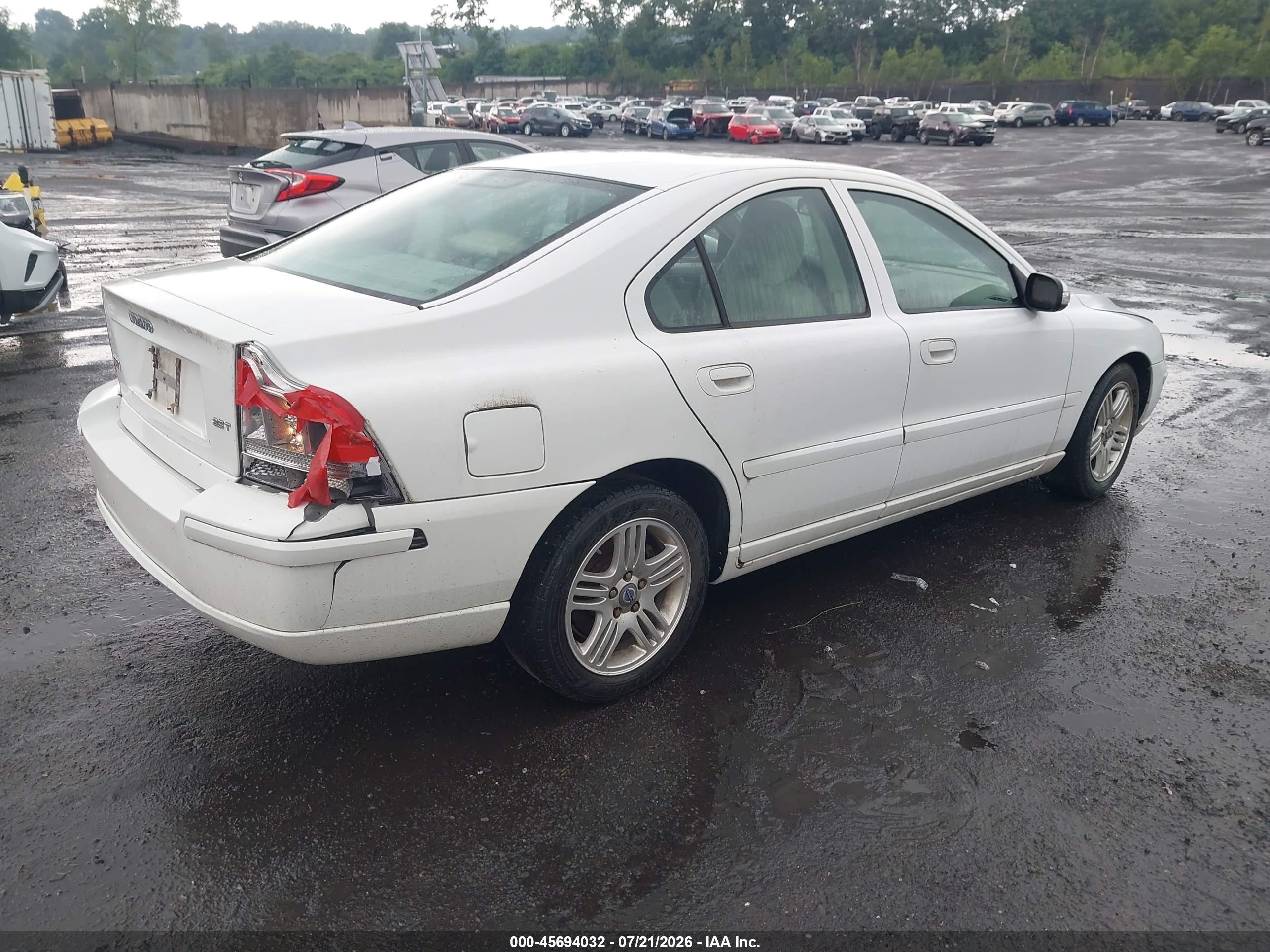2007 Volvo S60 2.5t White vin: YV1RS592872614239
