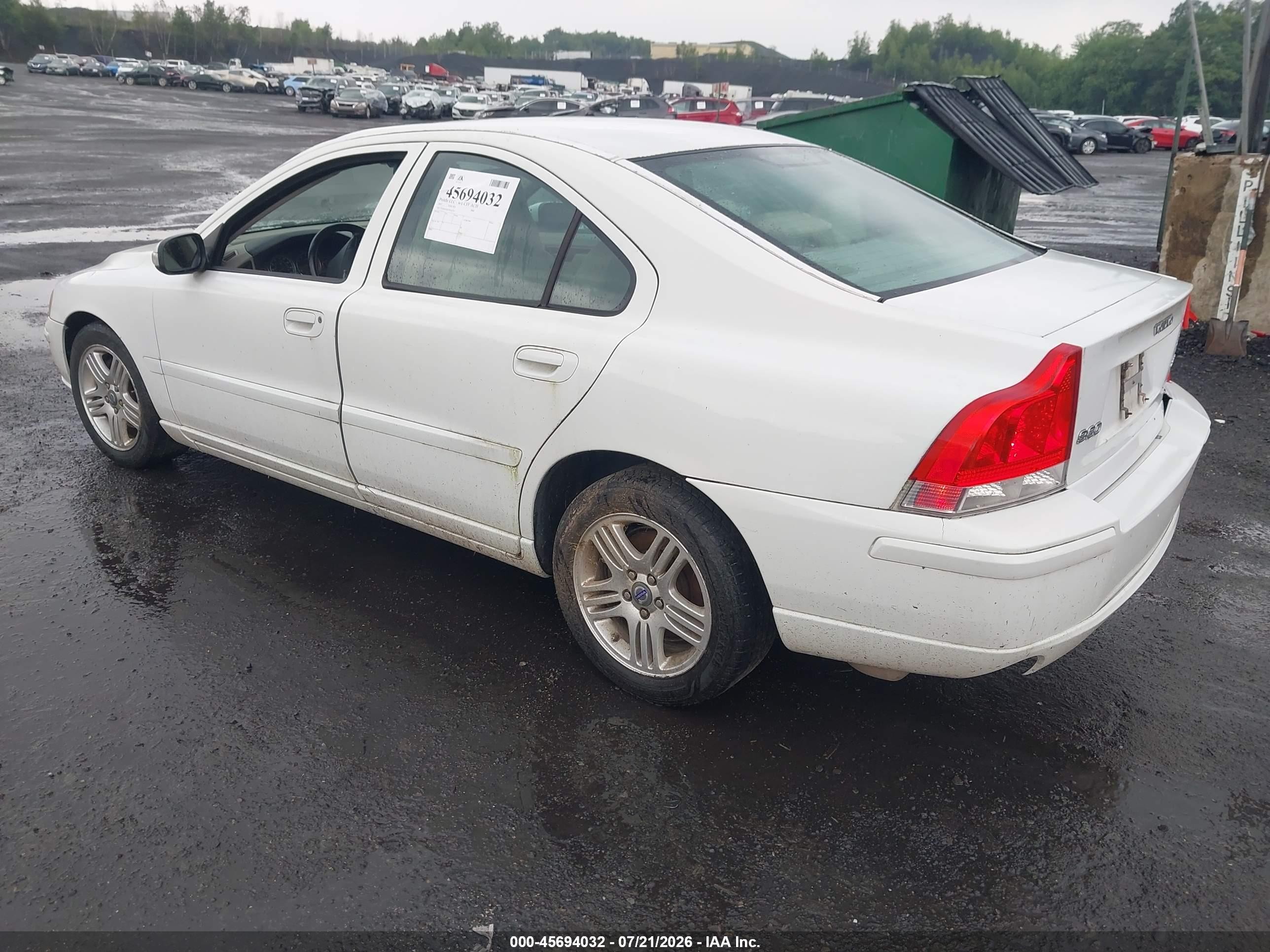 2007 Volvo S60 2.5t White vin: YV1RS592872614239