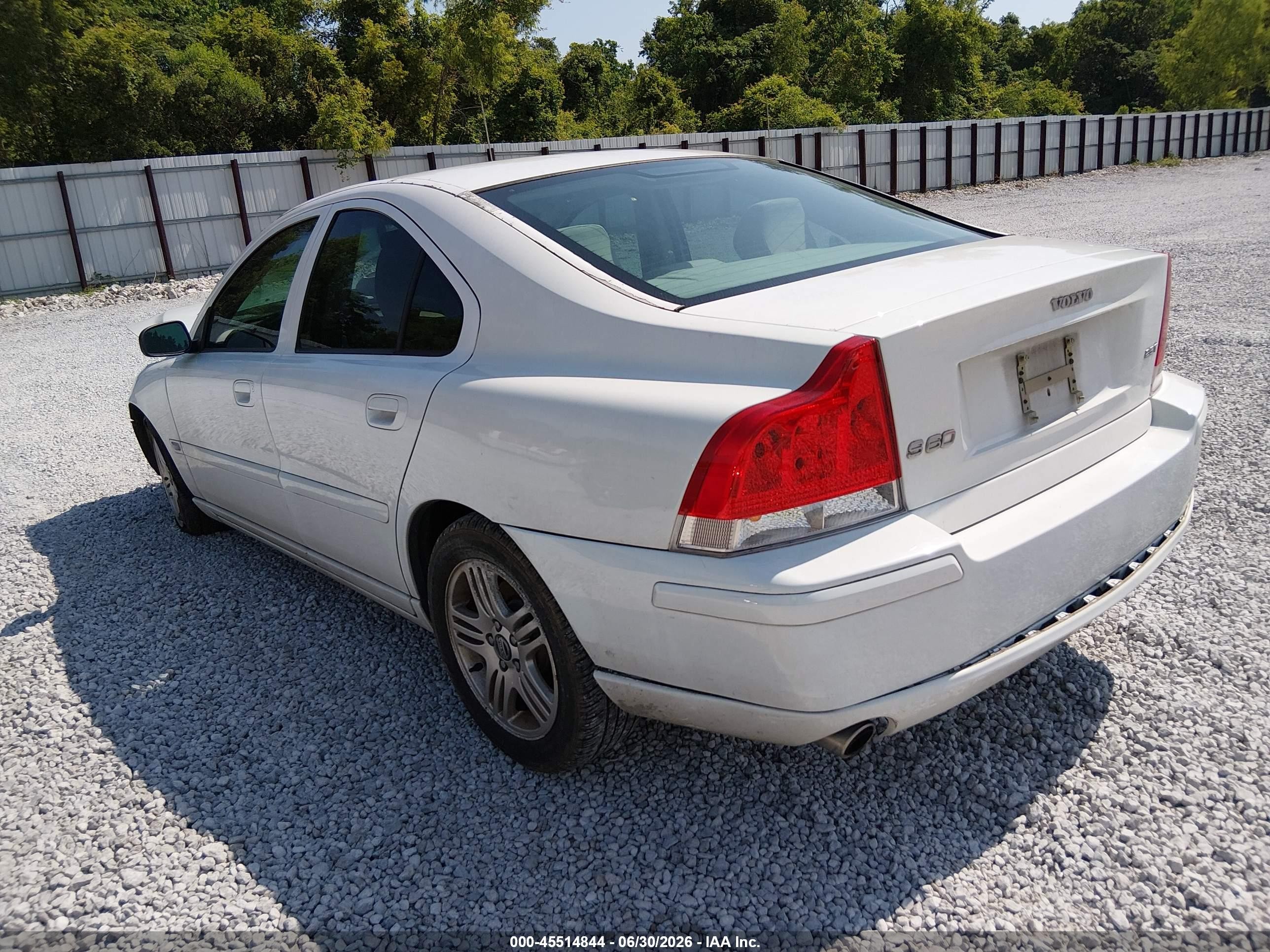 2005 Volvo S60 2.5t A/2.5t A Sr W/premium Package White vin: YV1RS592952460881