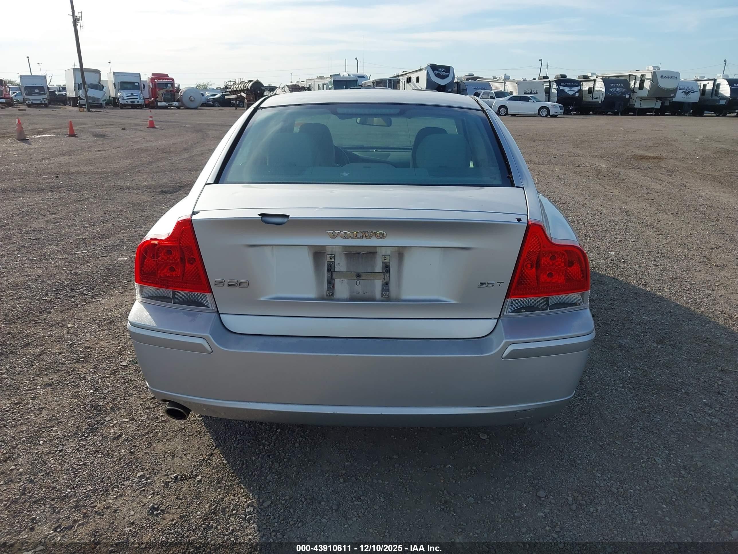 2008 Volvo S60 2.5t Silver vin: YV1RS592982670854