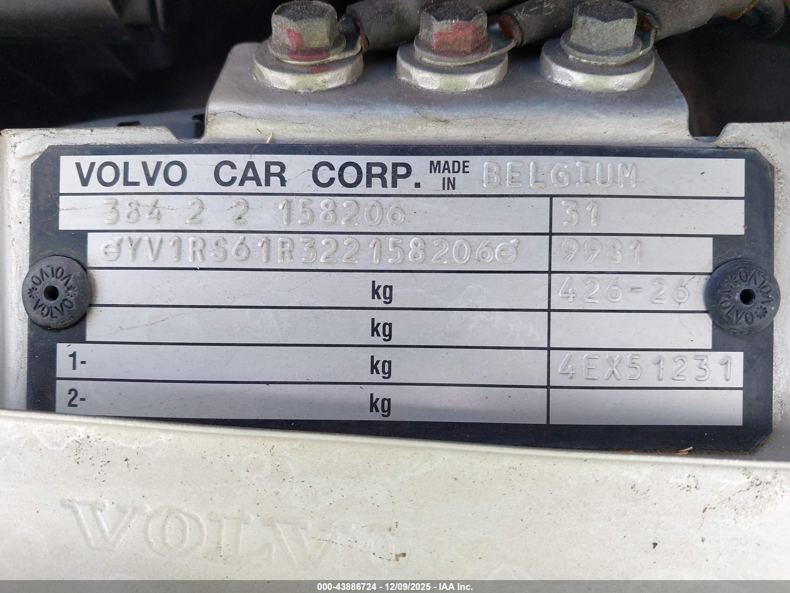 2002 Volvo S60 2.4 Silver vin: YV1RS61R322158206