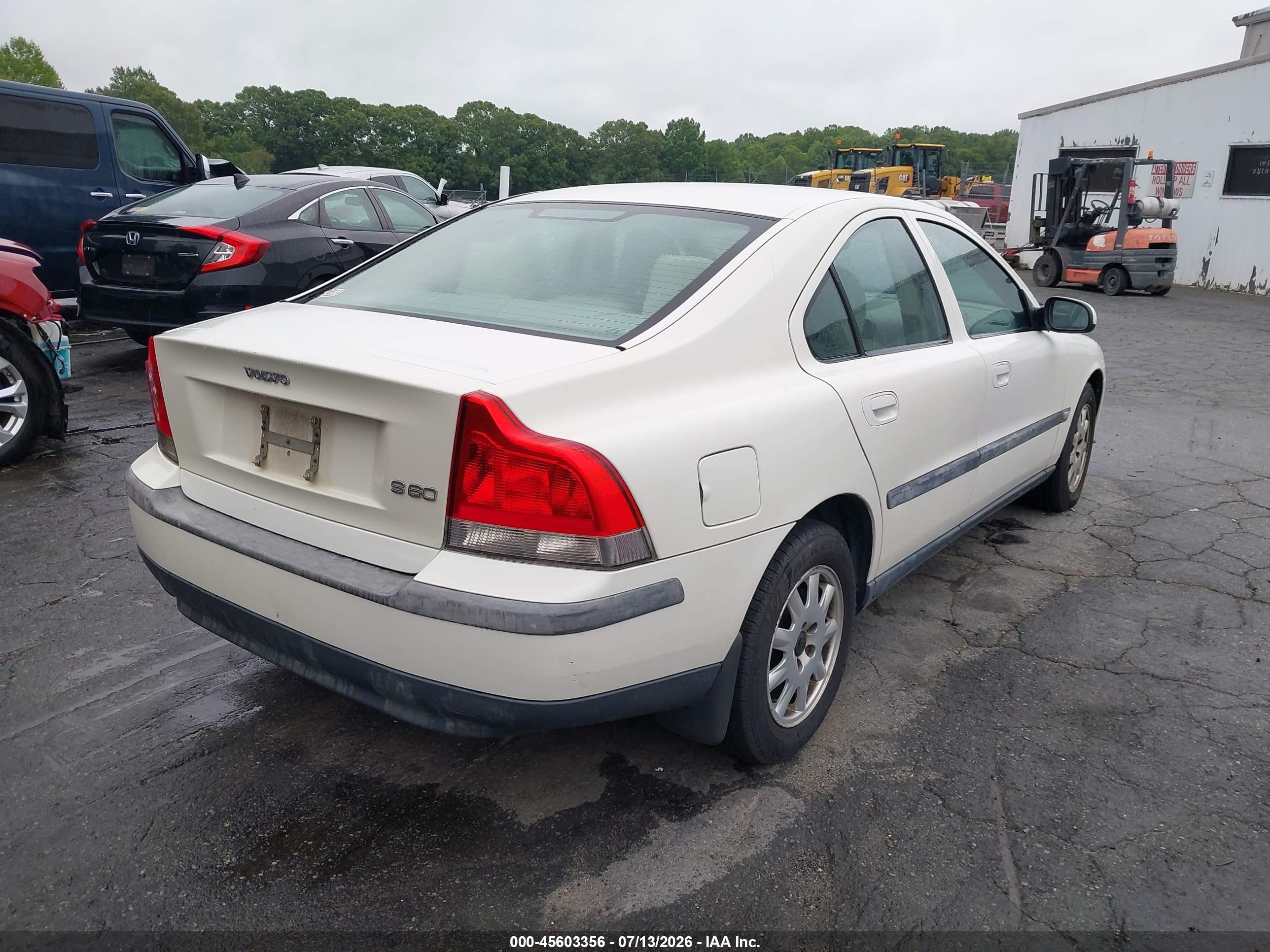 2001 Volvo S60 2.4 White vin: YV1RS61R912026646