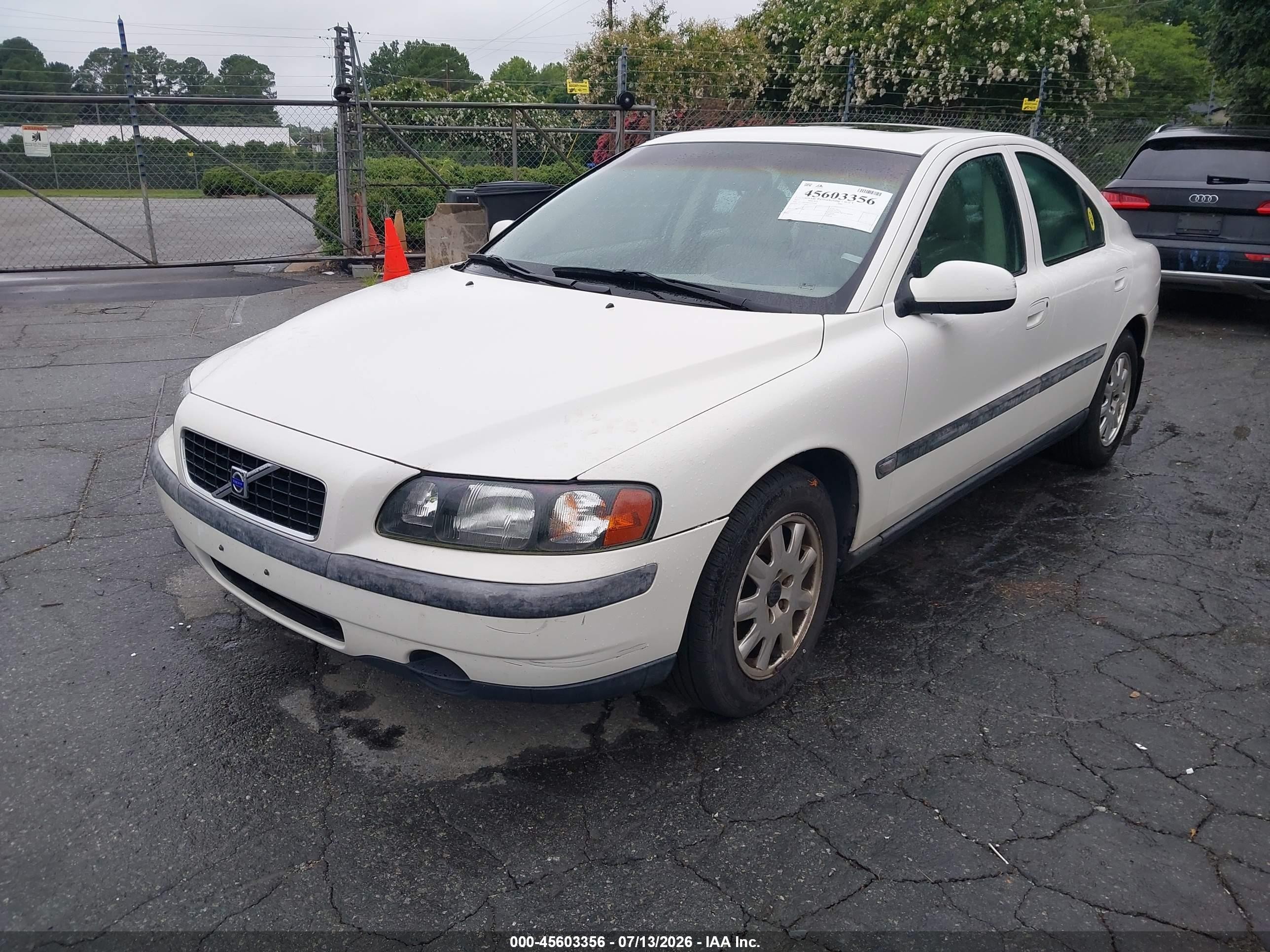 2001 Volvo S60 2.4 White vin: YV1RS61R912026646