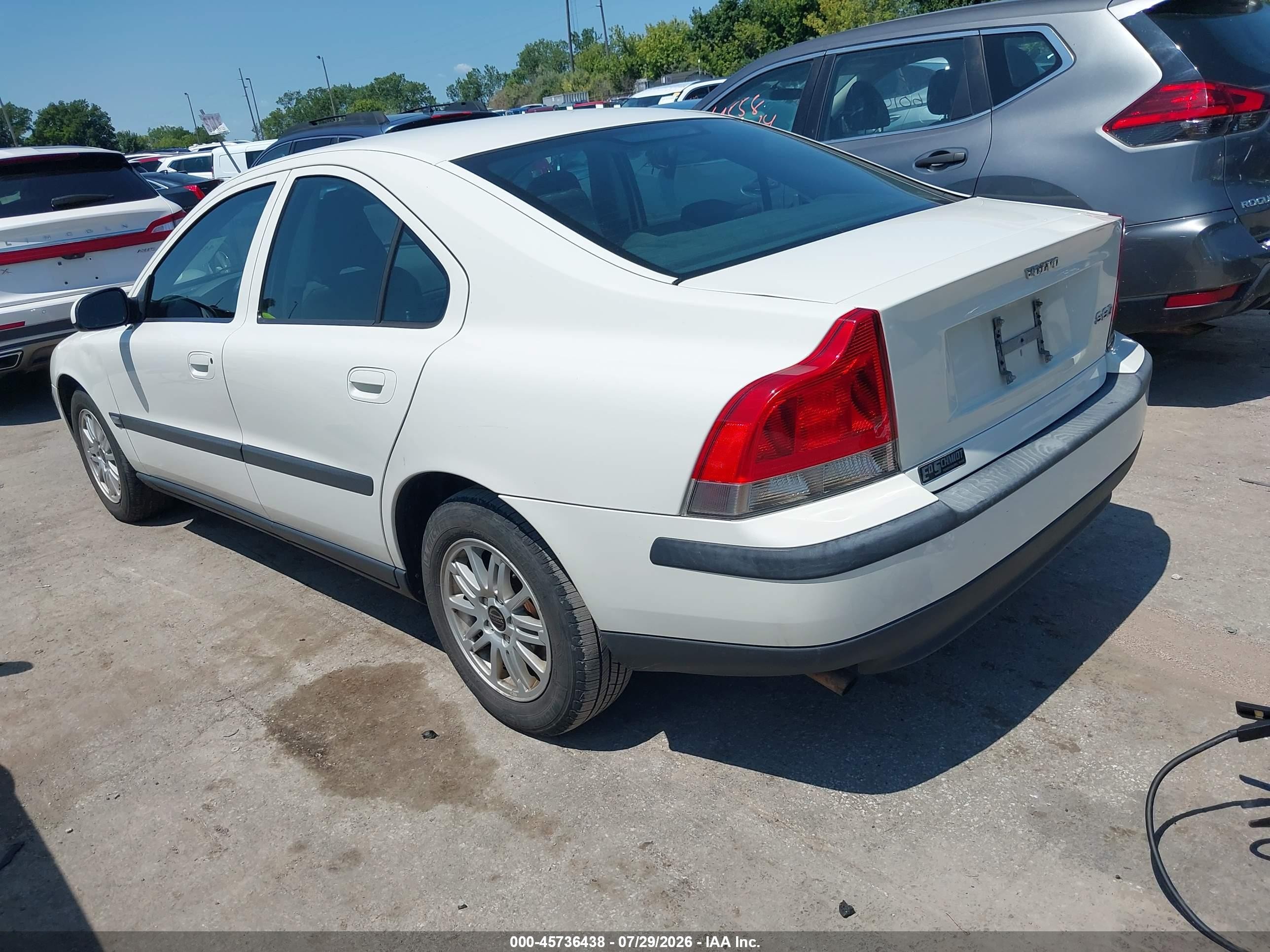 2003 Volvo S60 2.4 White vin: YV1RS61T832267600