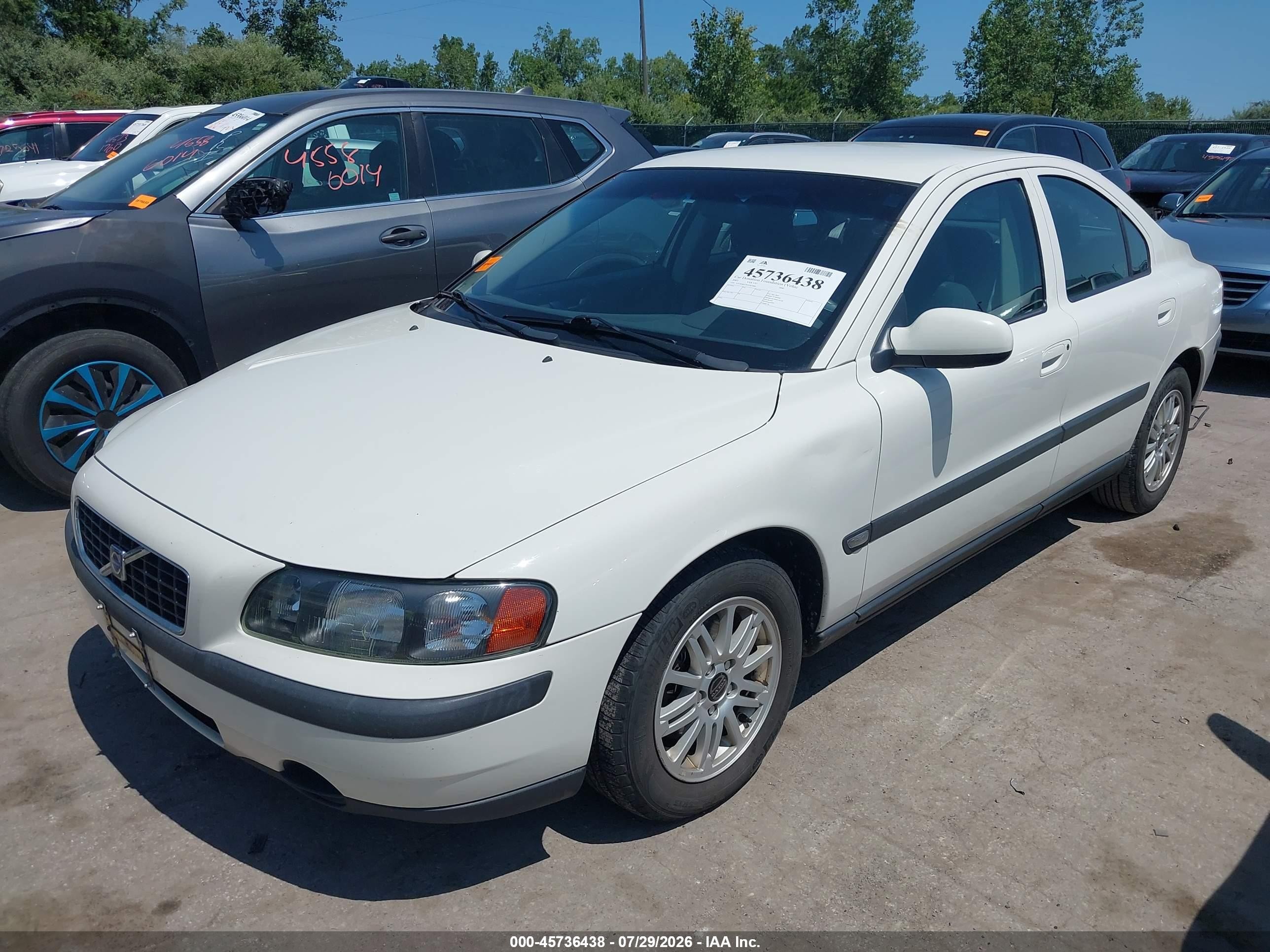 2003 Volvo S60 2.4 White vin: YV1RS61T832267600