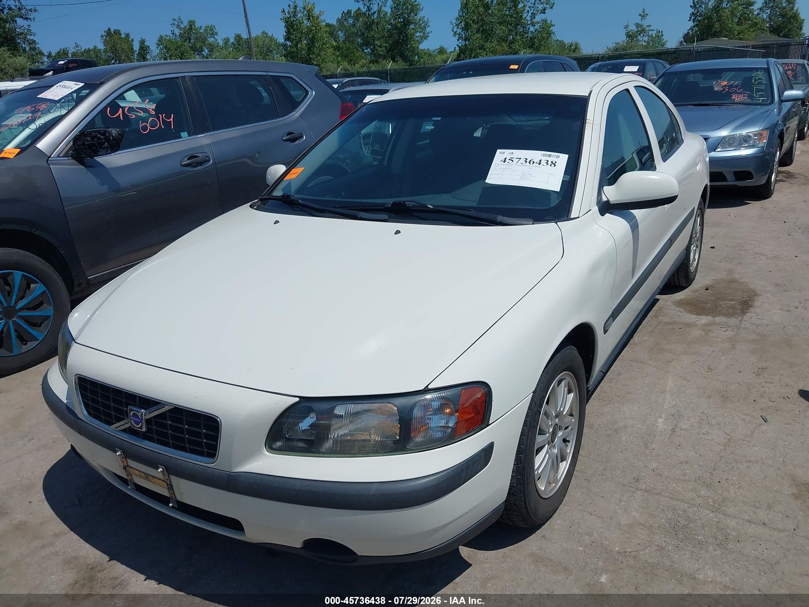 2003 Volvo S60 2.4 White vin: YV1RS61T832267600