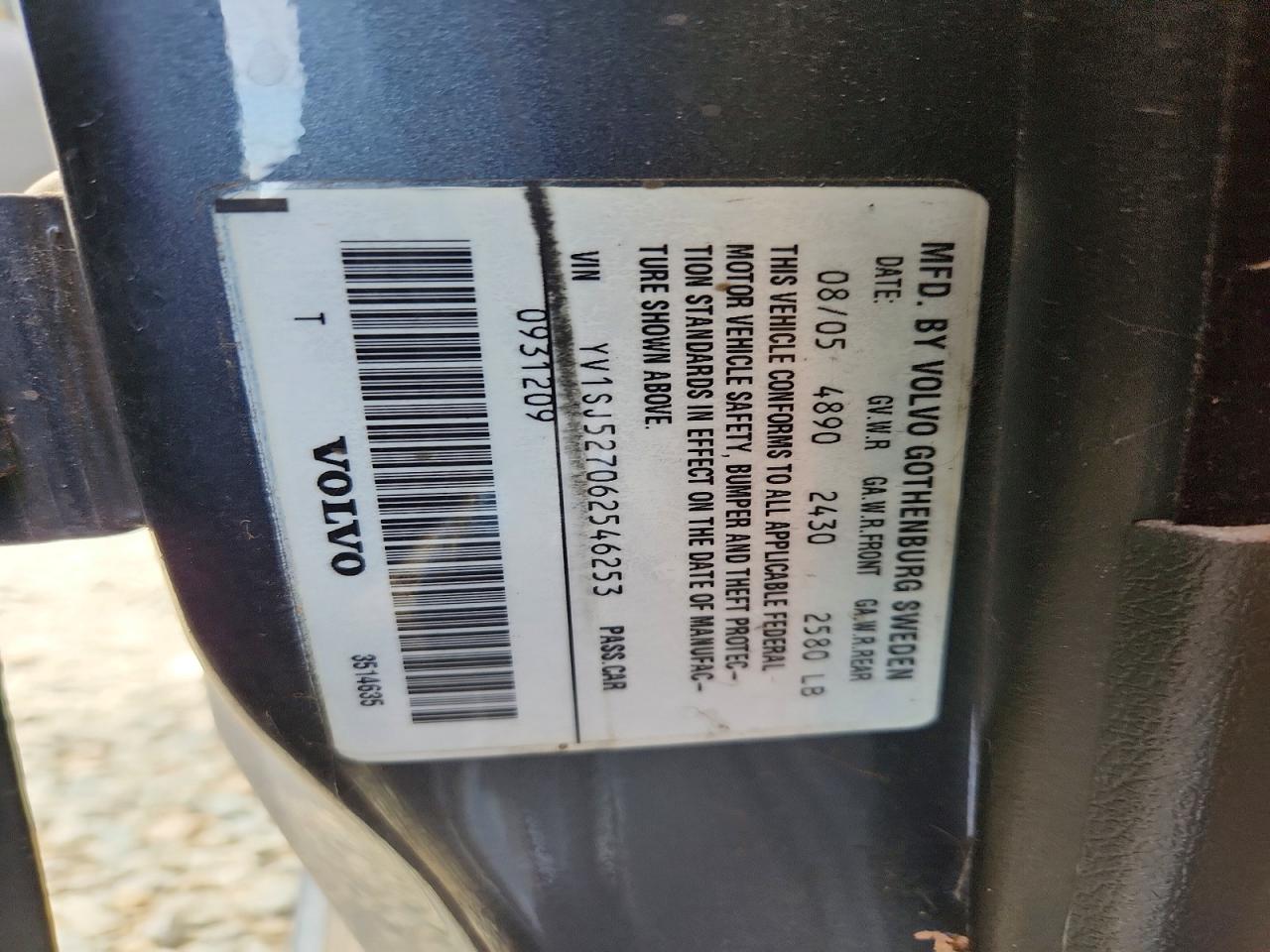 2006 Volvo V70 R Gray vin: YV1SJ527062546253