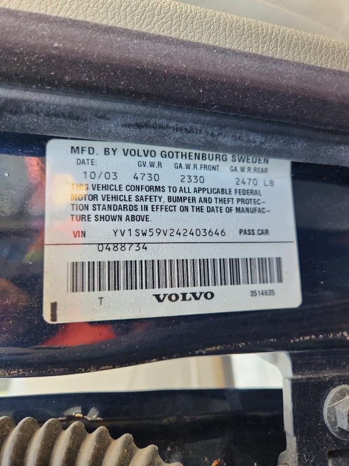 2004 Volvo V70 Fwd Blue vin: YV1SW59V242403646