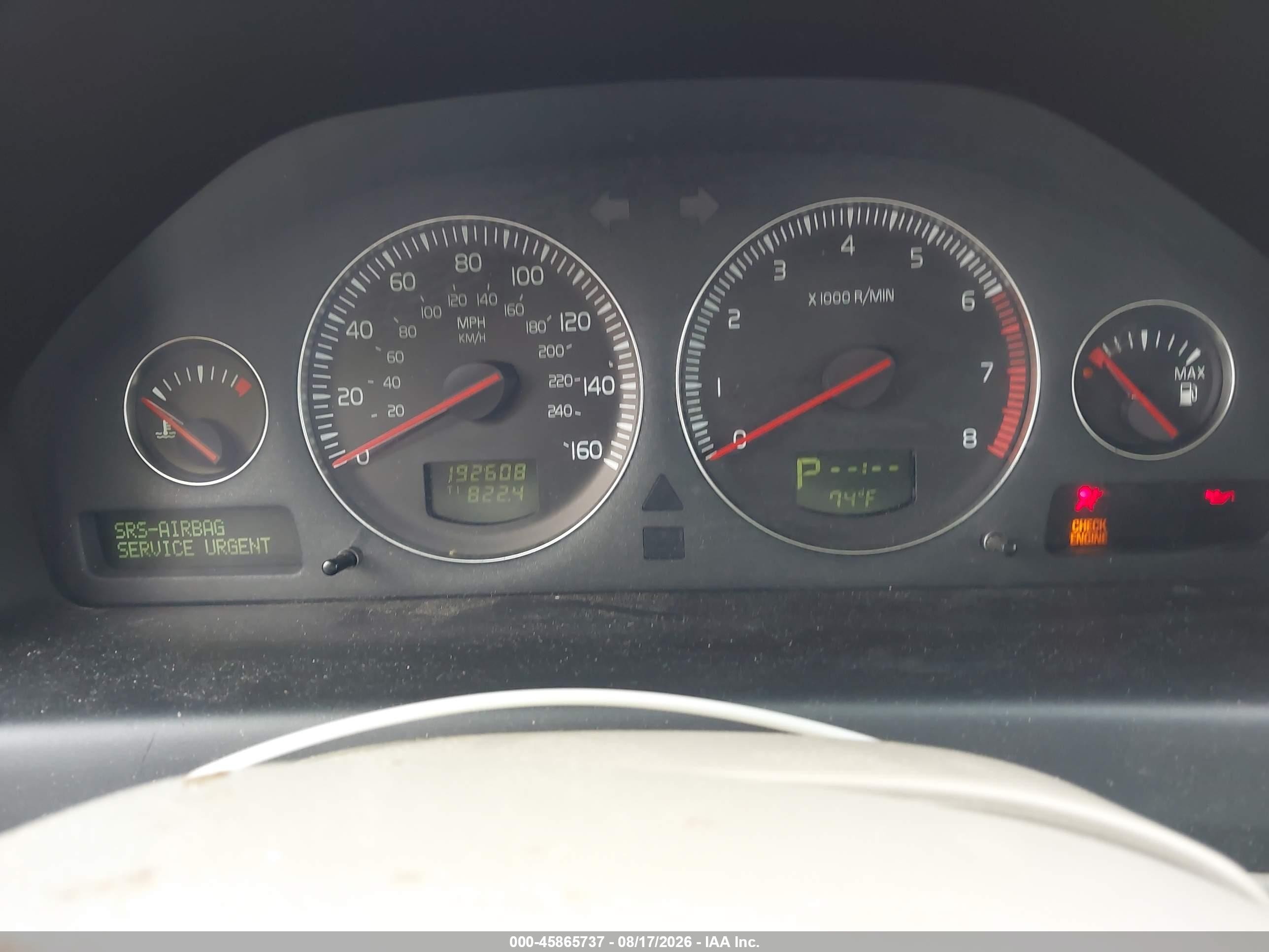 2005 Volvo V70 2.4 A/2.4 A Sr/2.4 M/2.4 M Sr Серый vin: YV1SW640452486435