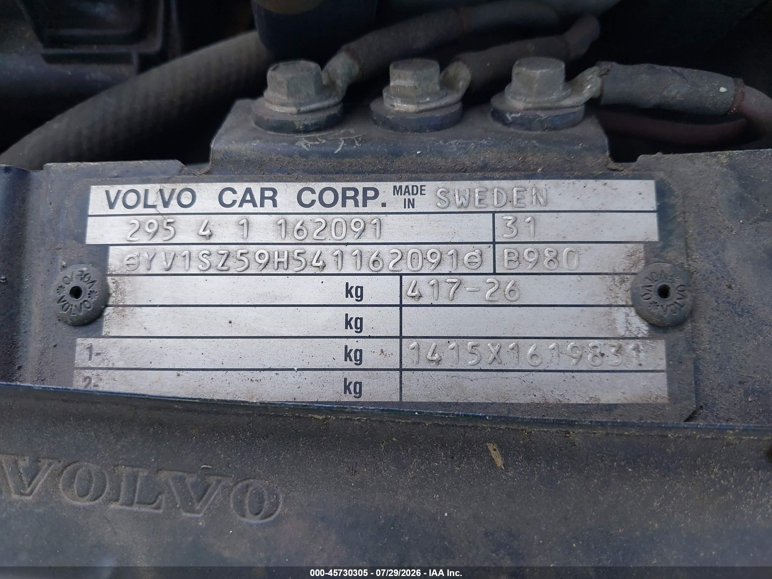 2004 Volvo Xc70 2.5t Dark Blue vin: YV1SZ59H541162091