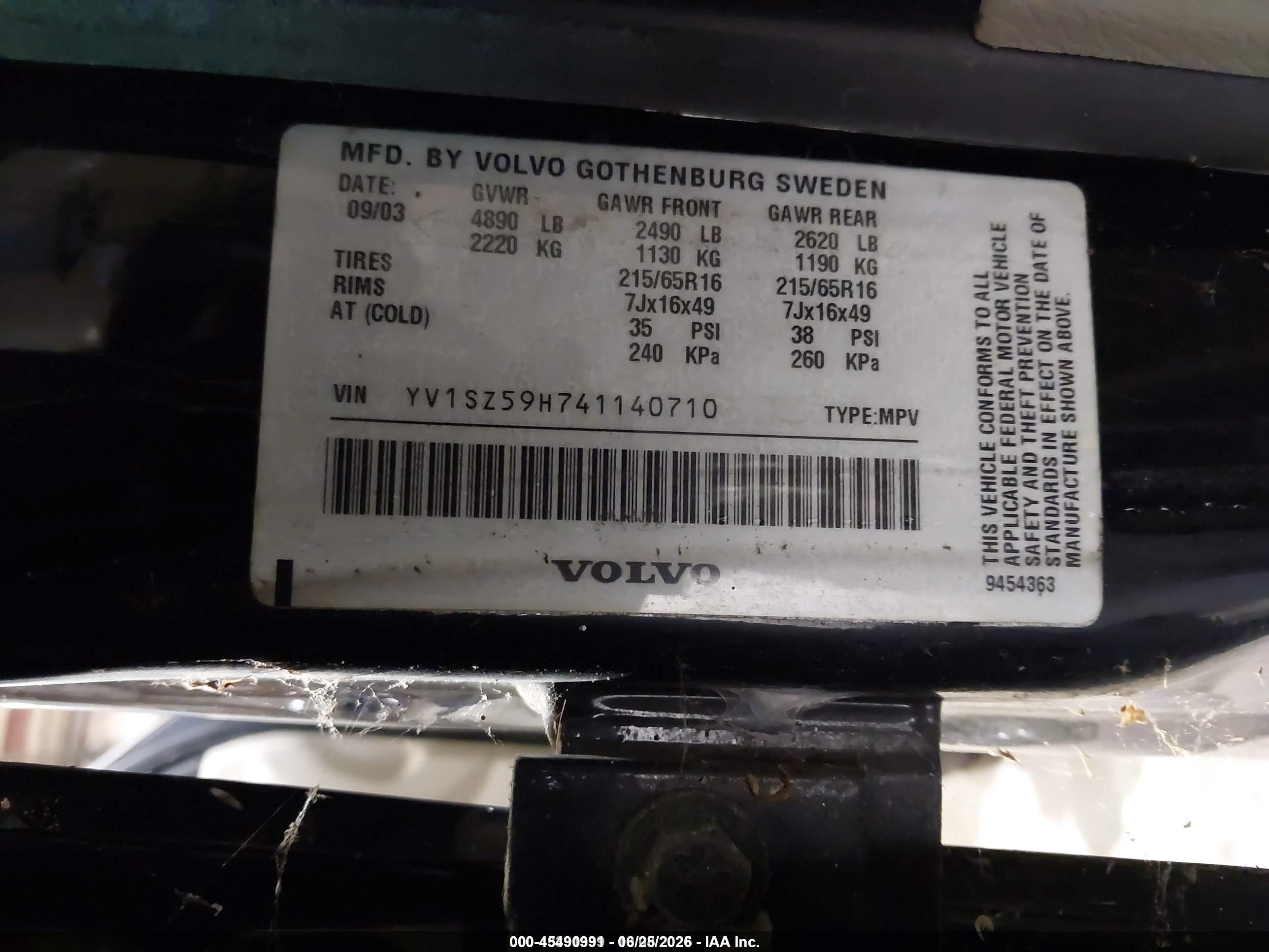 2004 Volvo Xc70 2.5t Черный vin: YV1SZ59H741140710