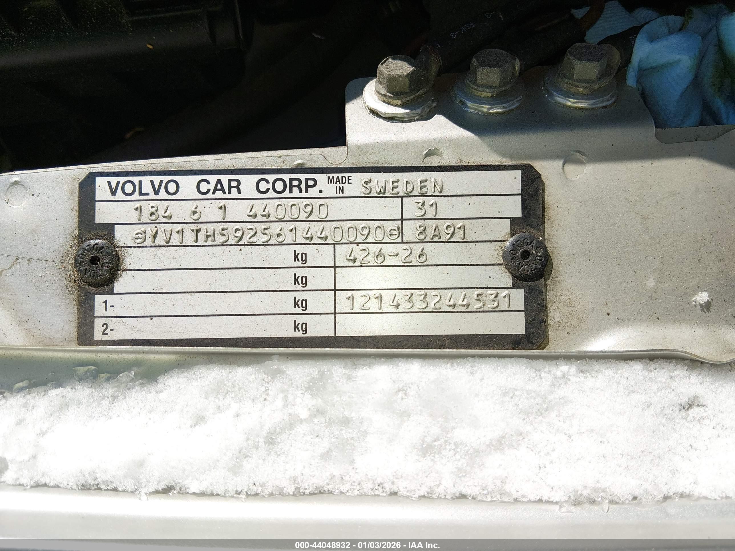 2006 Volvo S80 2.5t Silver vin: YV1TH592561440090