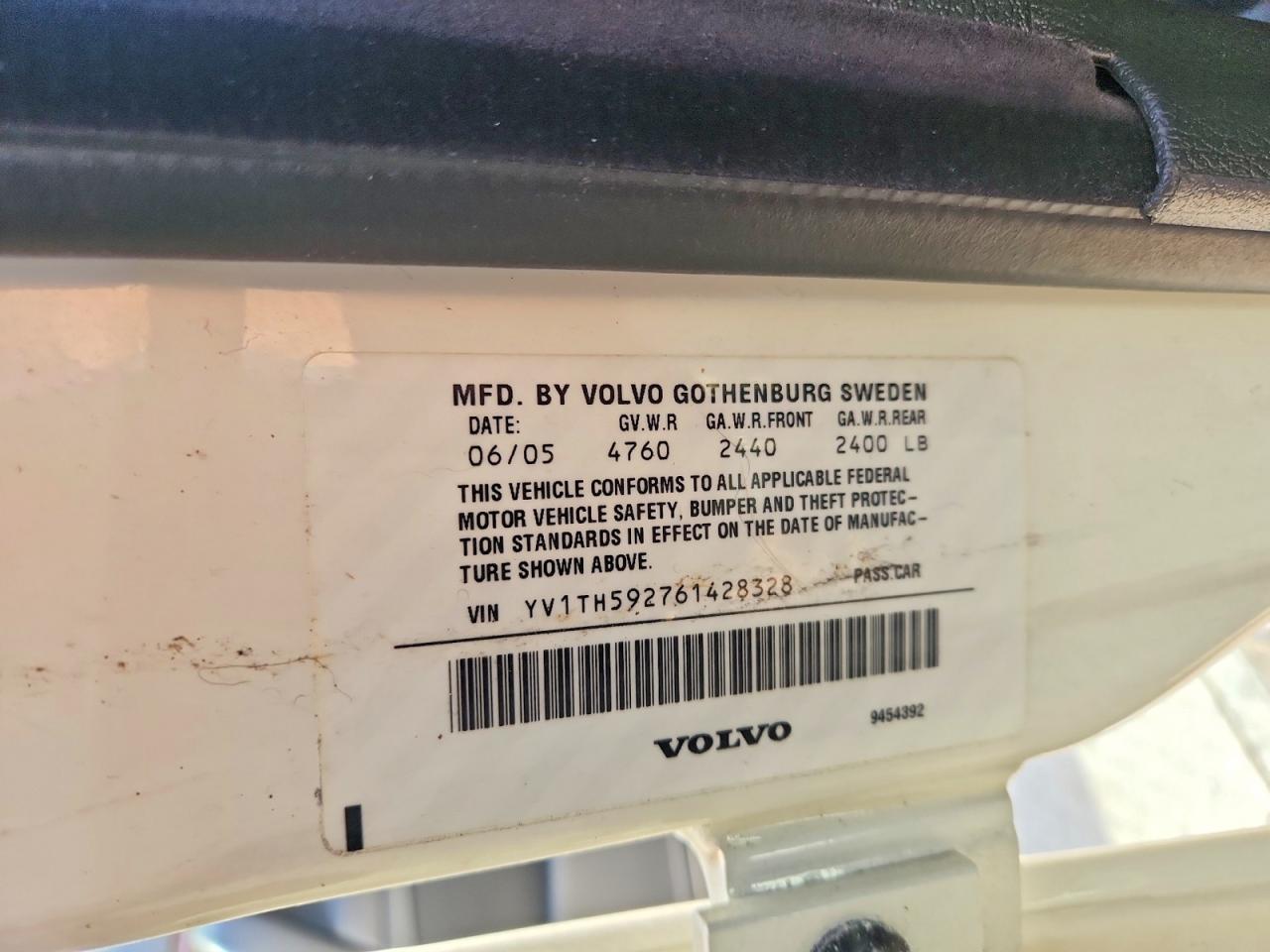 2006 Volvo S80 2.5t White vin: YV1TH592761428328