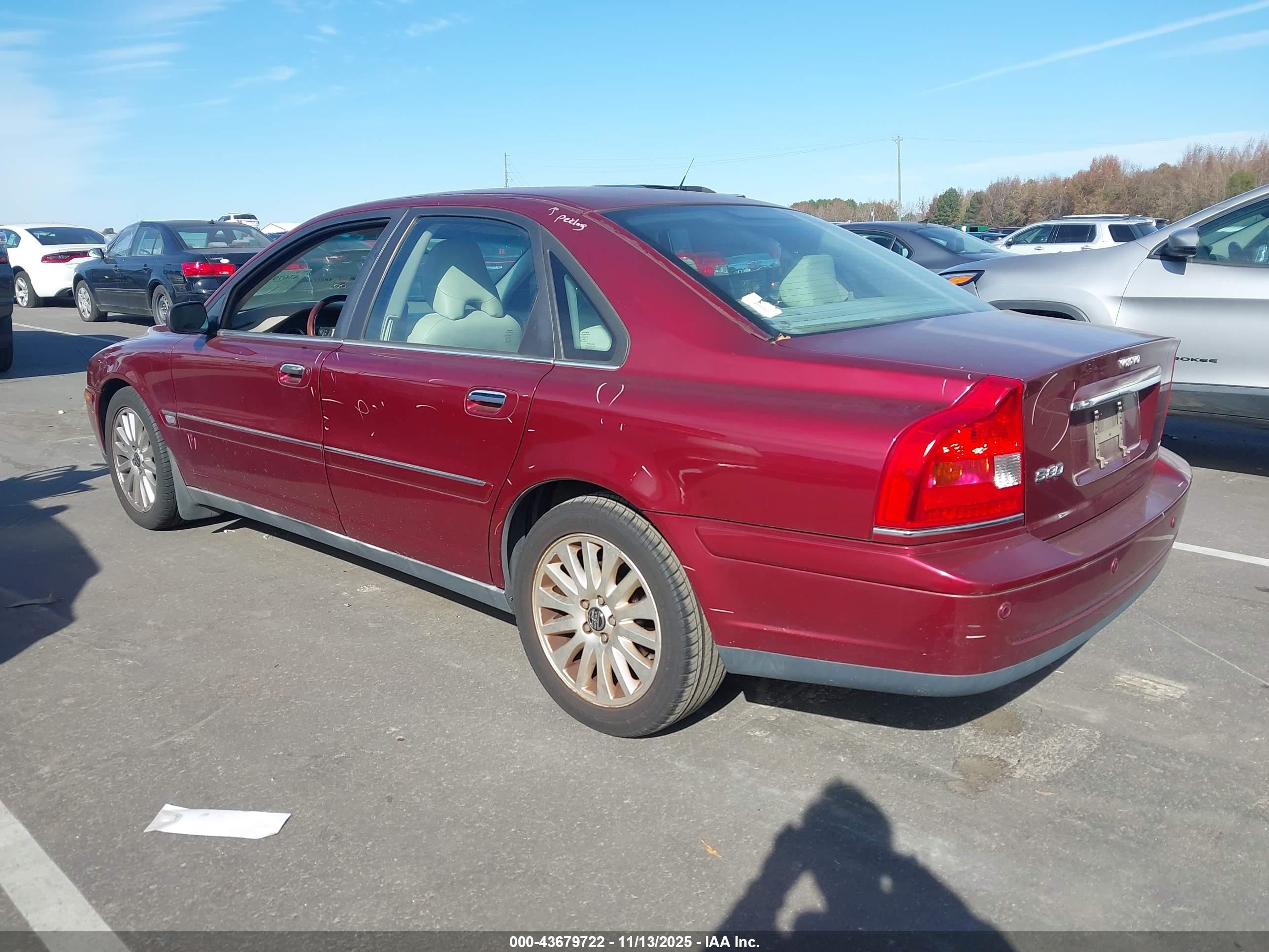 2006 Volvo S80 2.5t Red vin: YV1TS592061428866