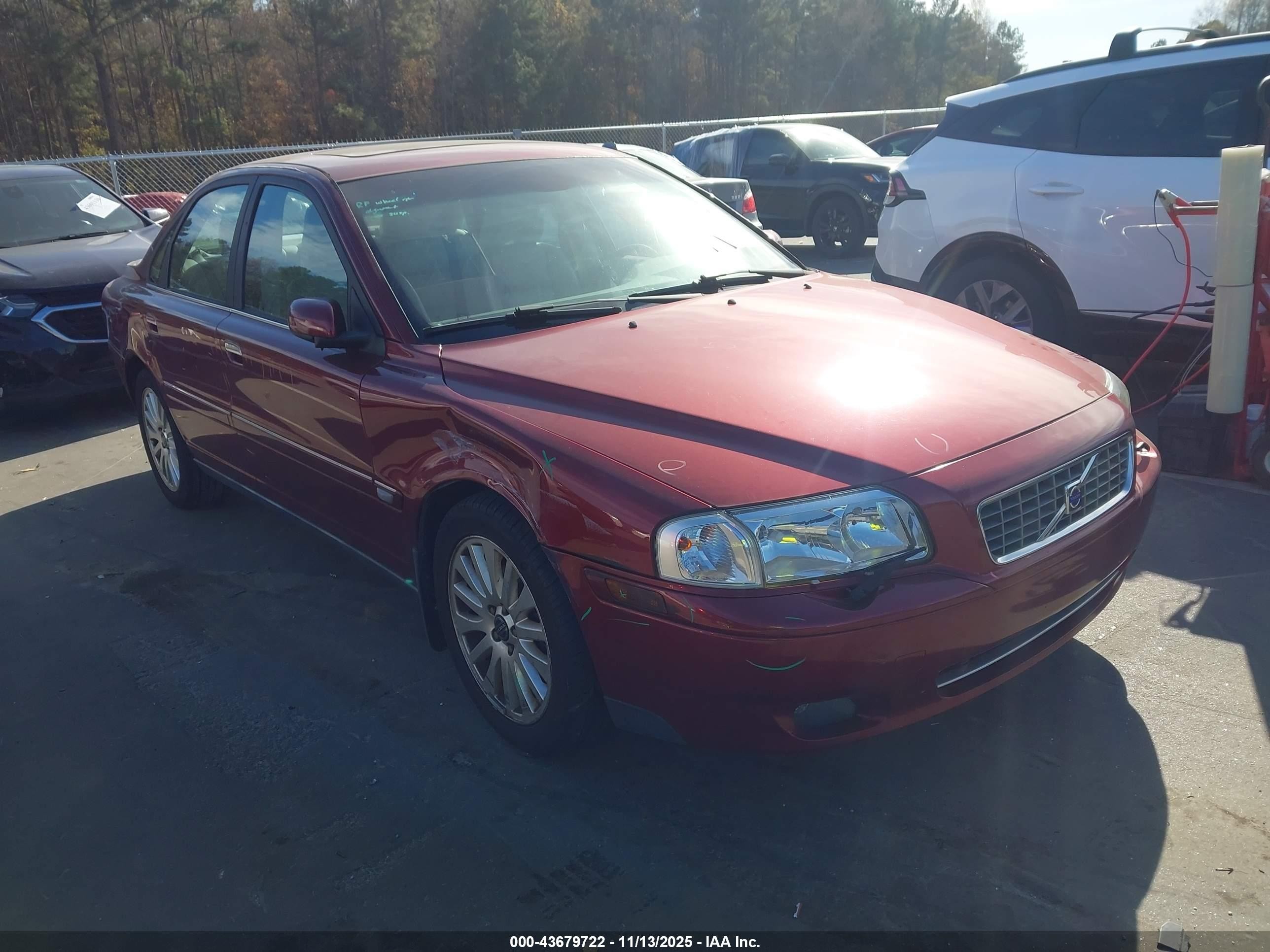 2006 Volvo S80 2.5t Red vin: YV1TS592061428866