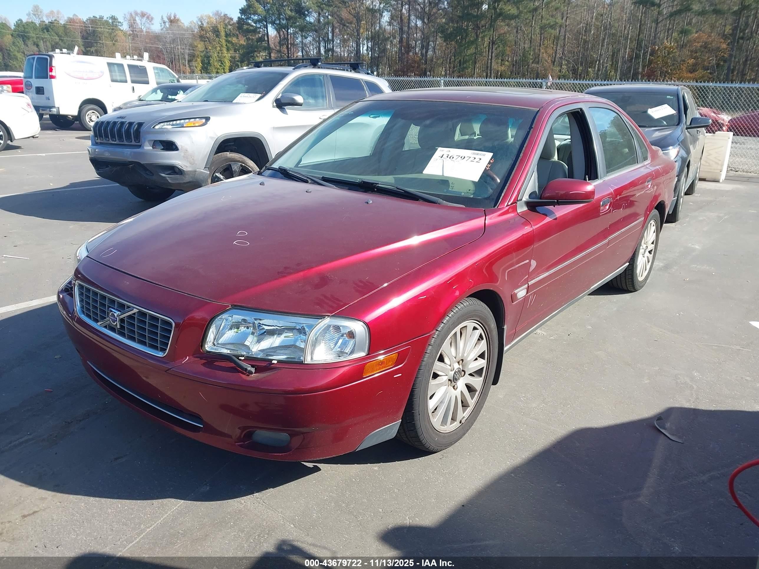 2006 Volvo S80 2.5t Red vin: YV1TS592061428866